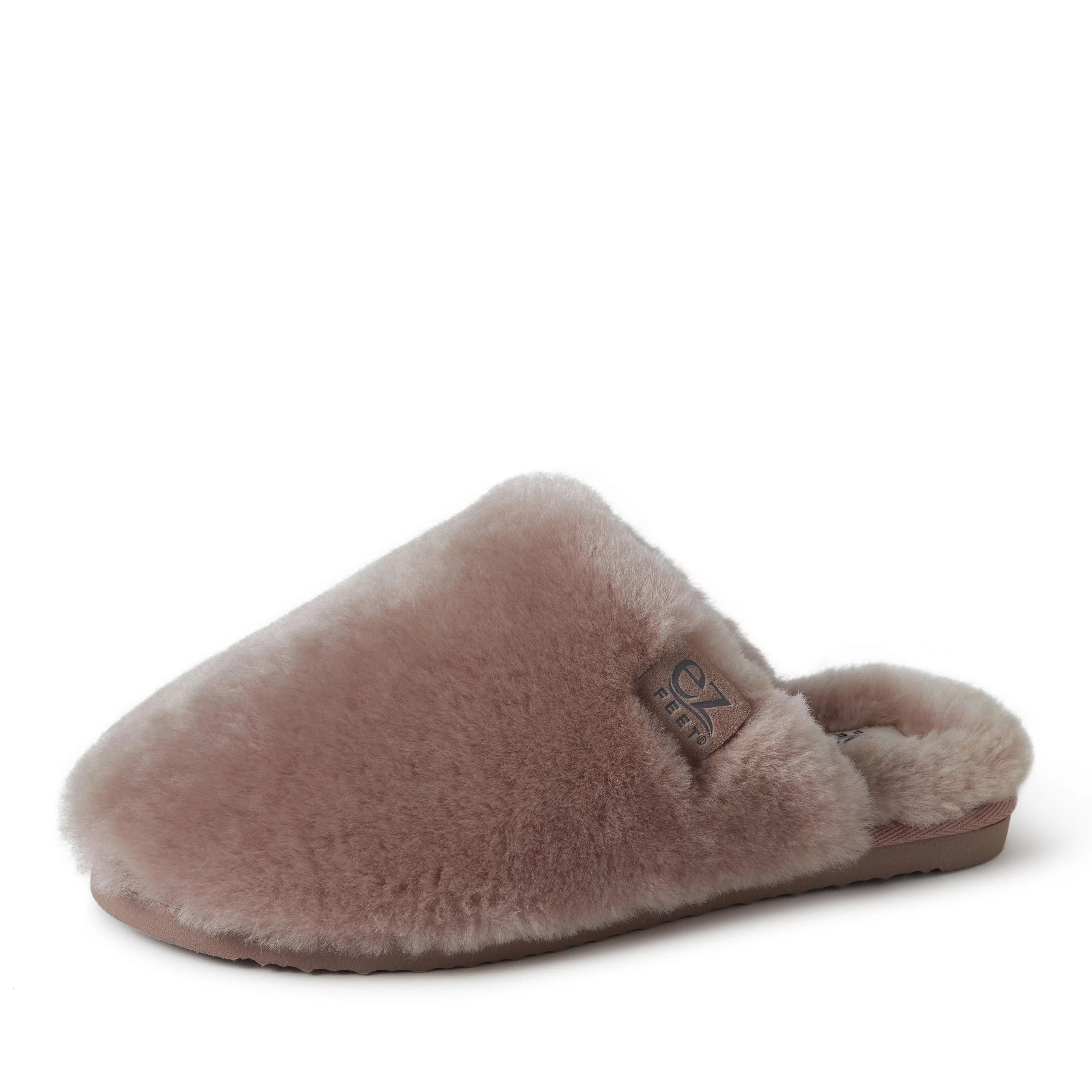 EZ Feet by Dearfoams Fluffy Genuine Shearling Scuff Slipper