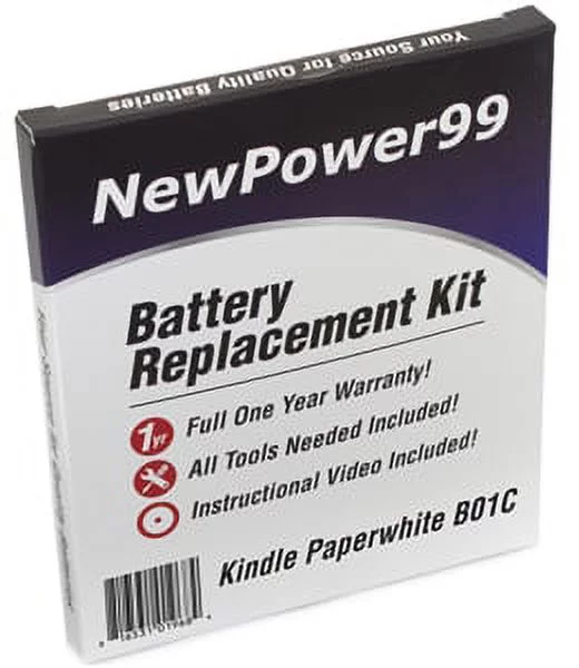 Amazon Kindle Paperwhite B01C Battery Replacement Kit with Tools, Video Instructions, Extended Life Battery and Full One Year Warranty