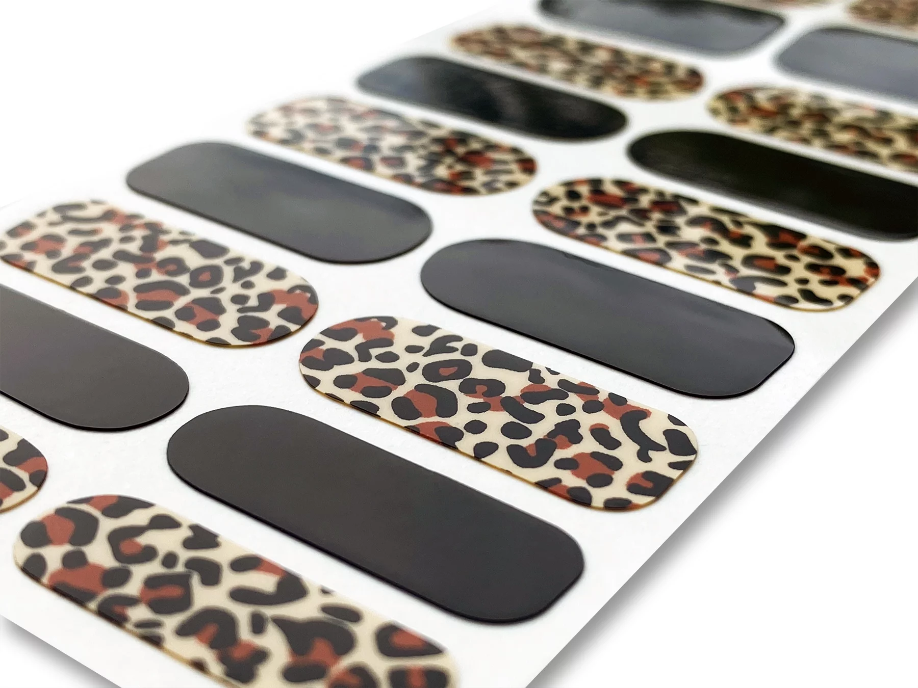 Tough Girls Nail Polish Strips, 20 Stylish Brighter, Thicker, Tougher, Black & Leopard