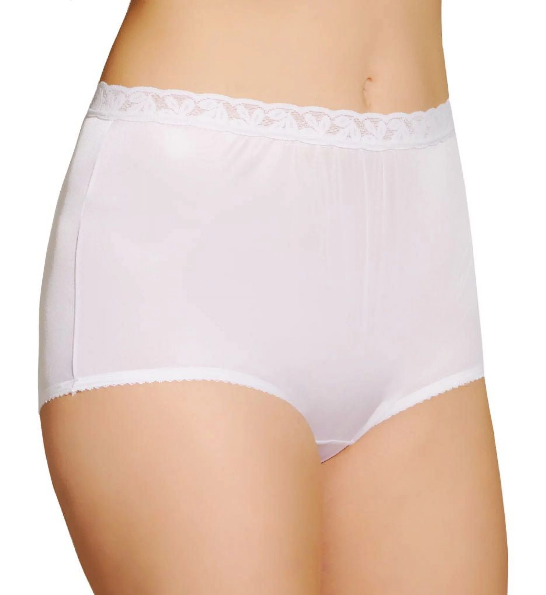 Women's Shadowline 17014 Nylon Classics Brief Panty (White 6)