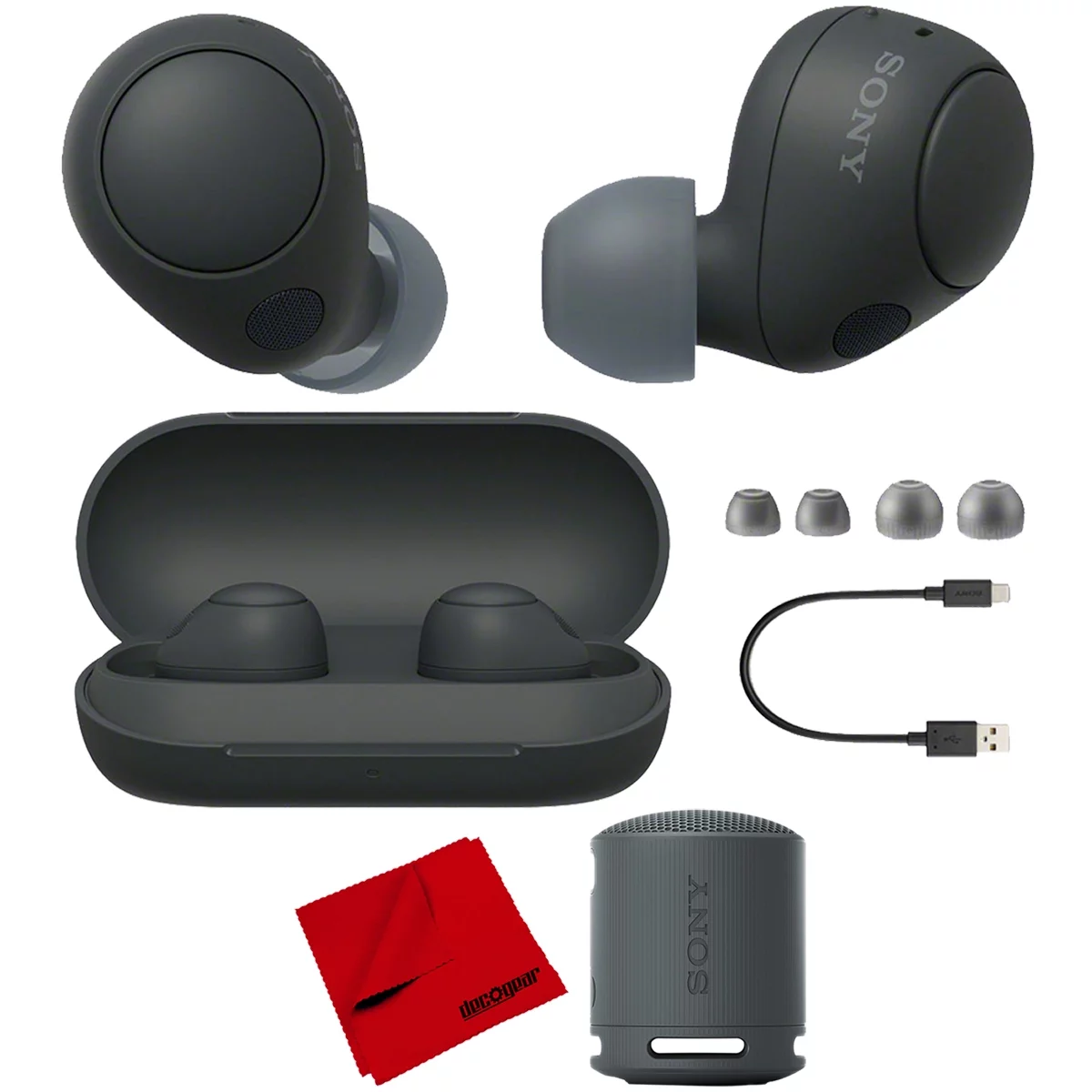 Sony WF-C700N Truly Wireless In-Ear Headphones with Sony XB100 Bluetooth Wireless Speaker Bundle