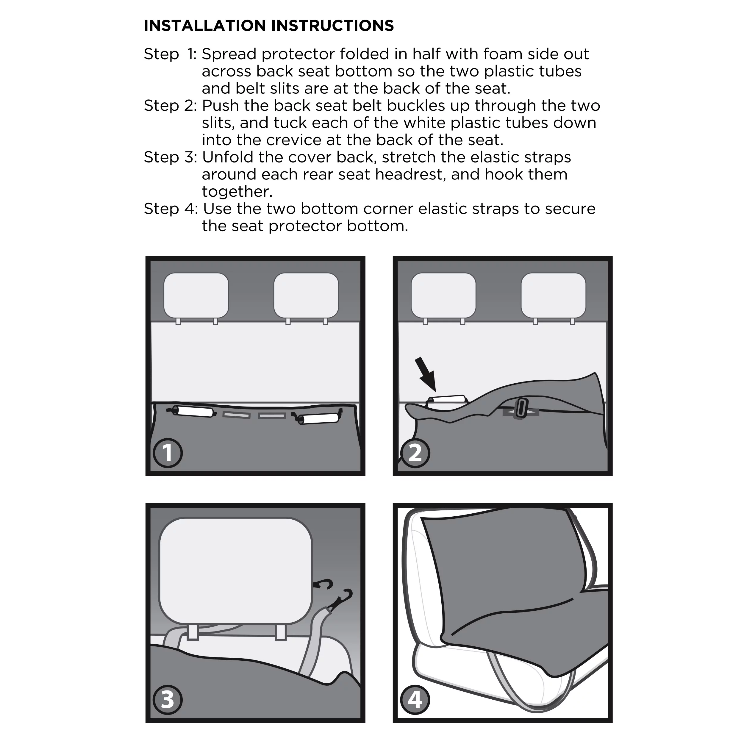 Auto Drive Water Resistant Rear Bench Seat Protector, Black