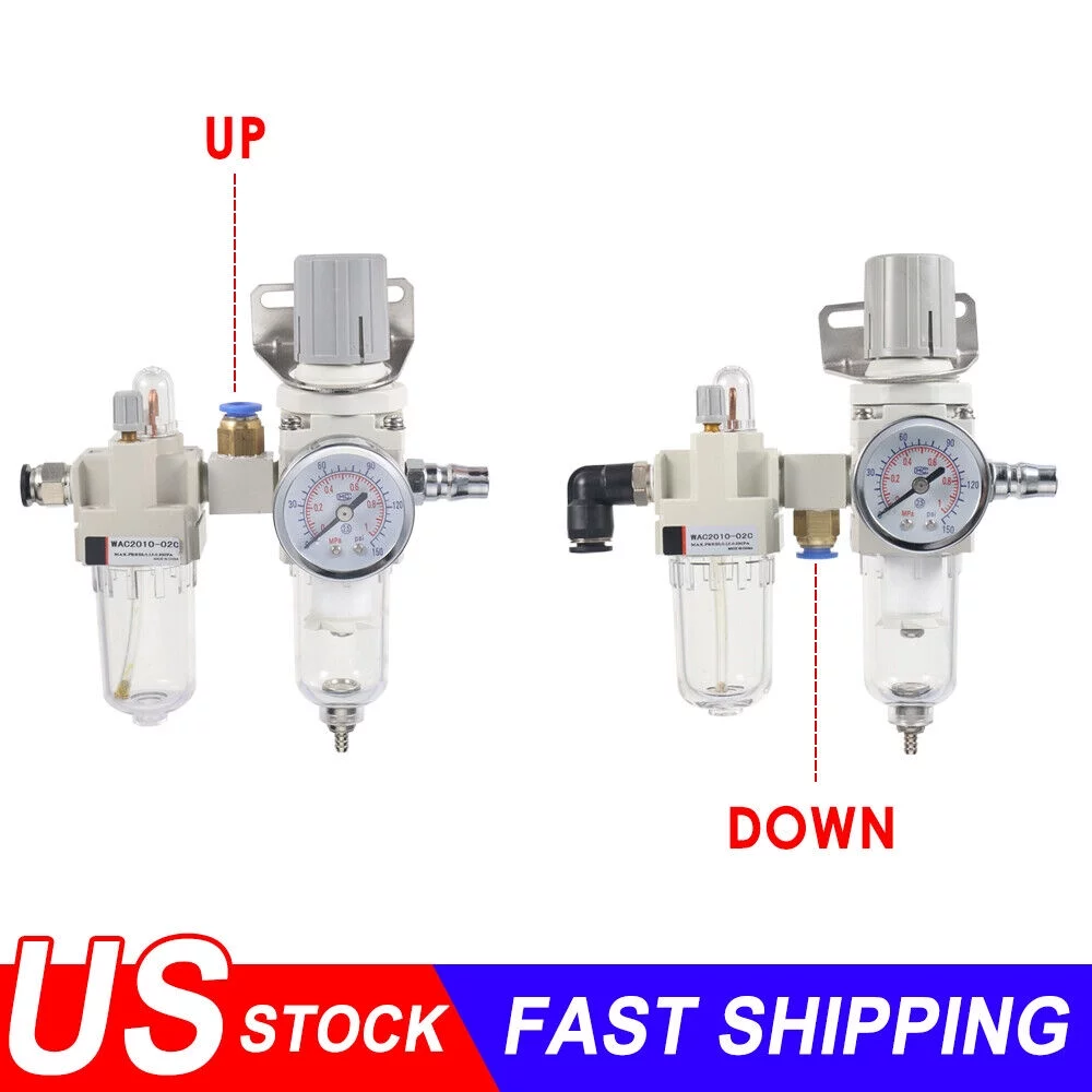JahyElec Tire Changer Machine Part Air Pressor Oil Water Separator Trap Filter Regulator(Downward Opening)