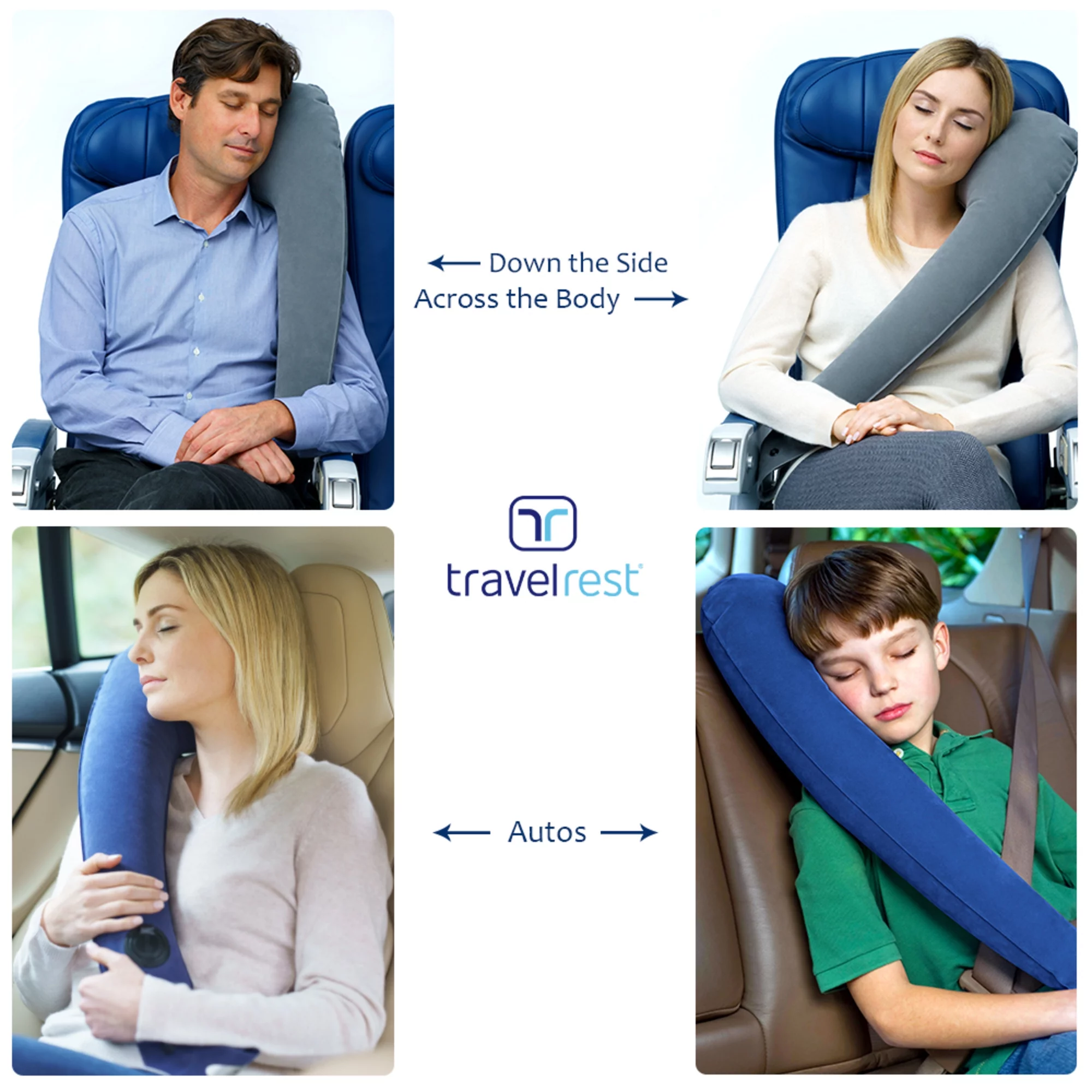 Travelrest Ultimate Best Travel Pillow & Neck Pillow - Straps to Airplane Seat & Car