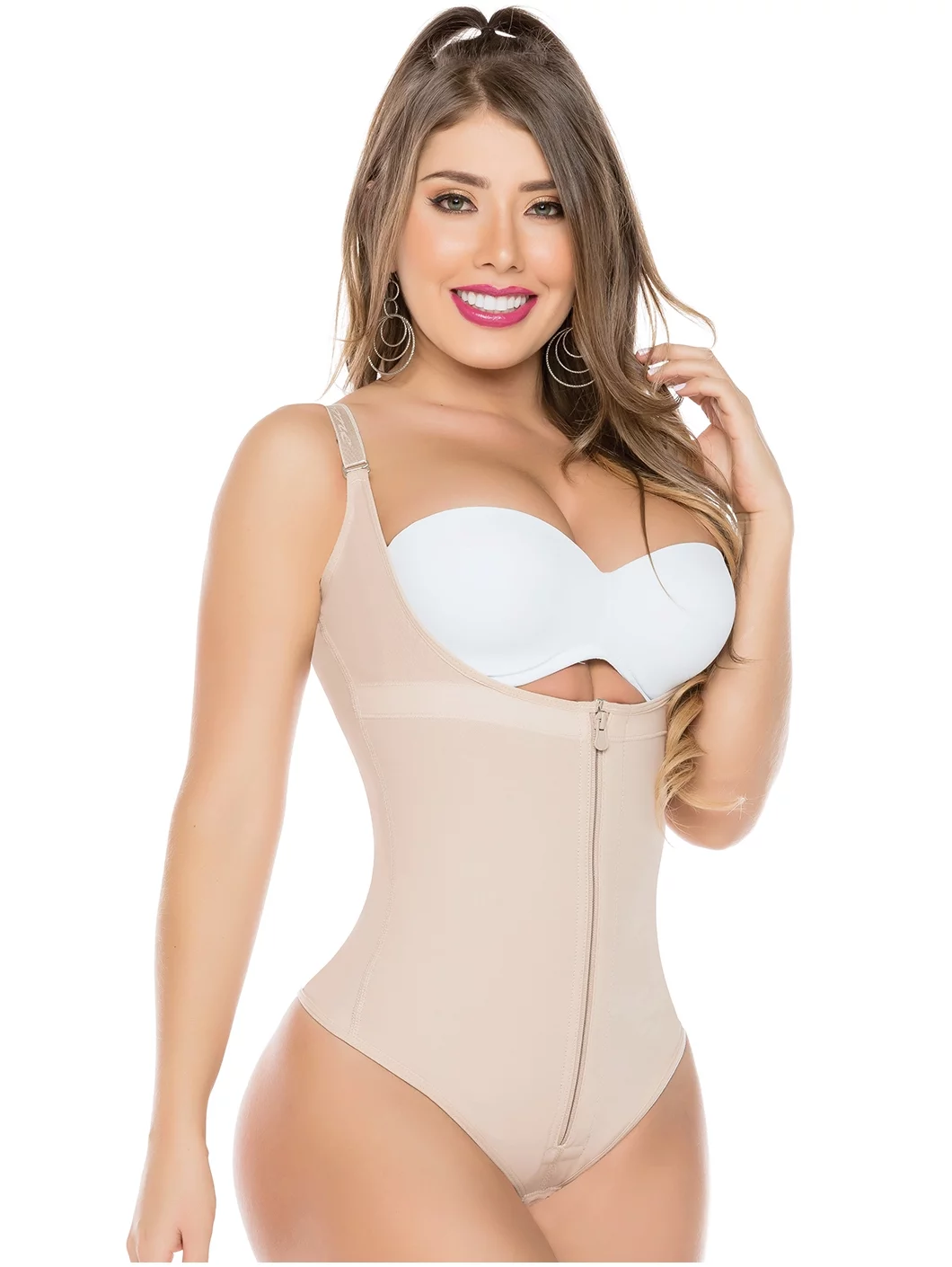 Salome 0351 Fajas Colombianas Reductoras Tummy Control Body Shaper for Women Beige XL