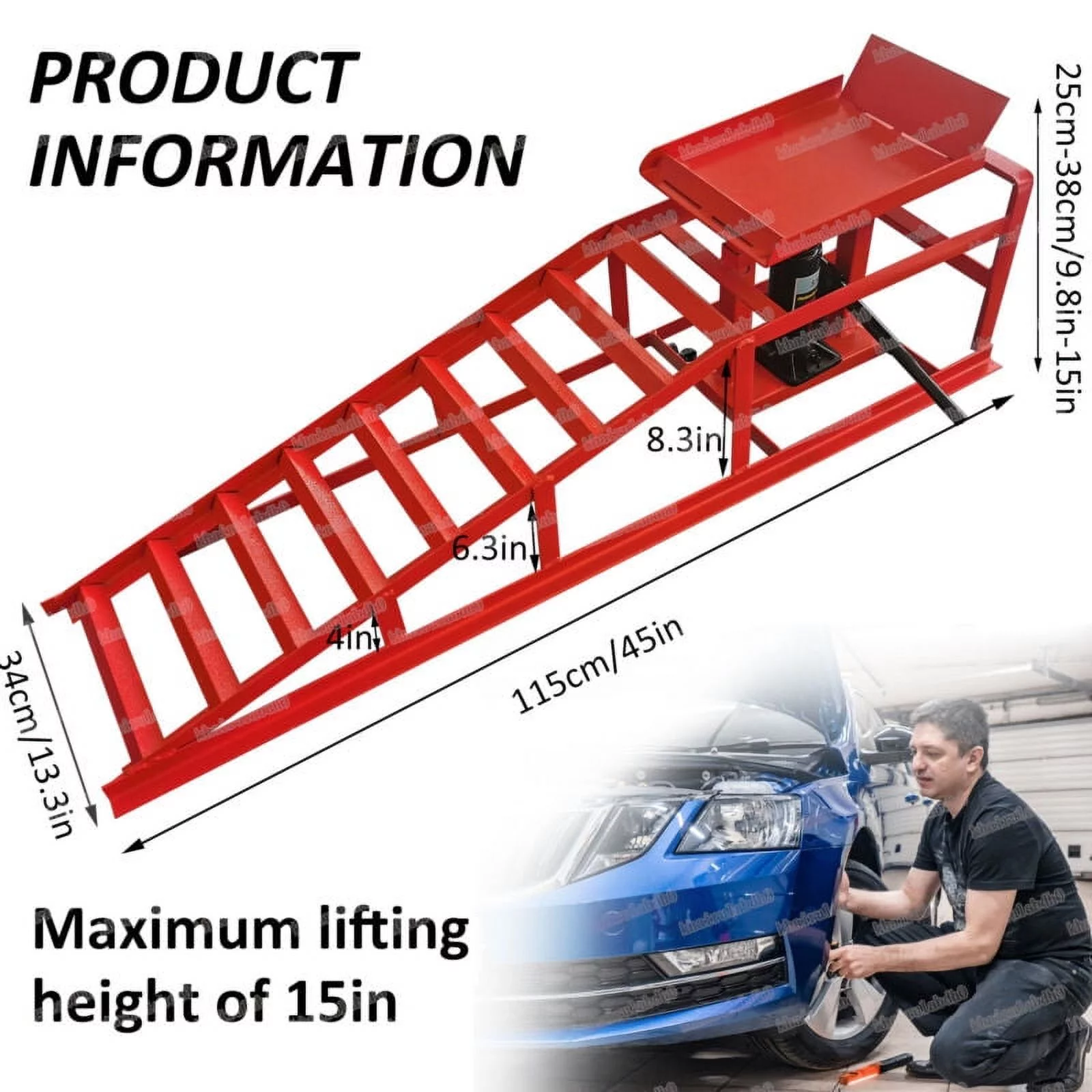 EAYSG Car Ramp Lifts - 2PCS Auto Car Truck Service Ramps Lifts, 10000lbs Heavy Duty Hydraulic Car Ramps Lift for Car Repair