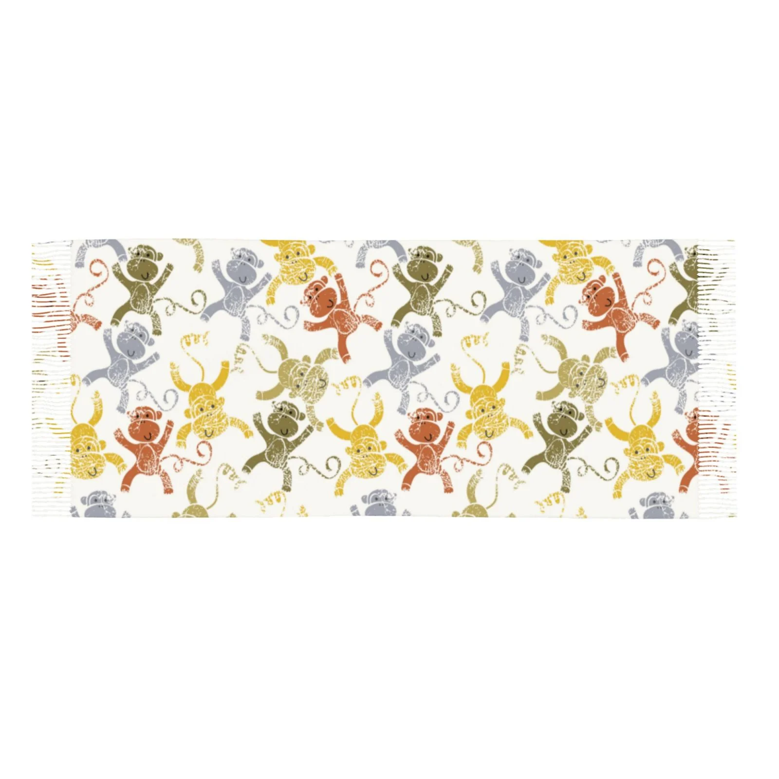 Ocsxa Scarf Shawl Wraps For Women Soft Cashmere Scarf Cartoon Monkey Printed Large Blanket Scarf