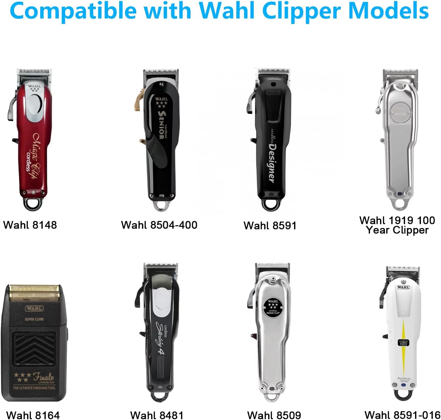 Replacement for Wahl Magic Clipper Cordless Charger, 4V Clipper Charger Compatible with Wahl 8164/8591/8148/8504, 5-Star Magic Clip Cordless Trimmer, 1919 100 Year Hair Clipper