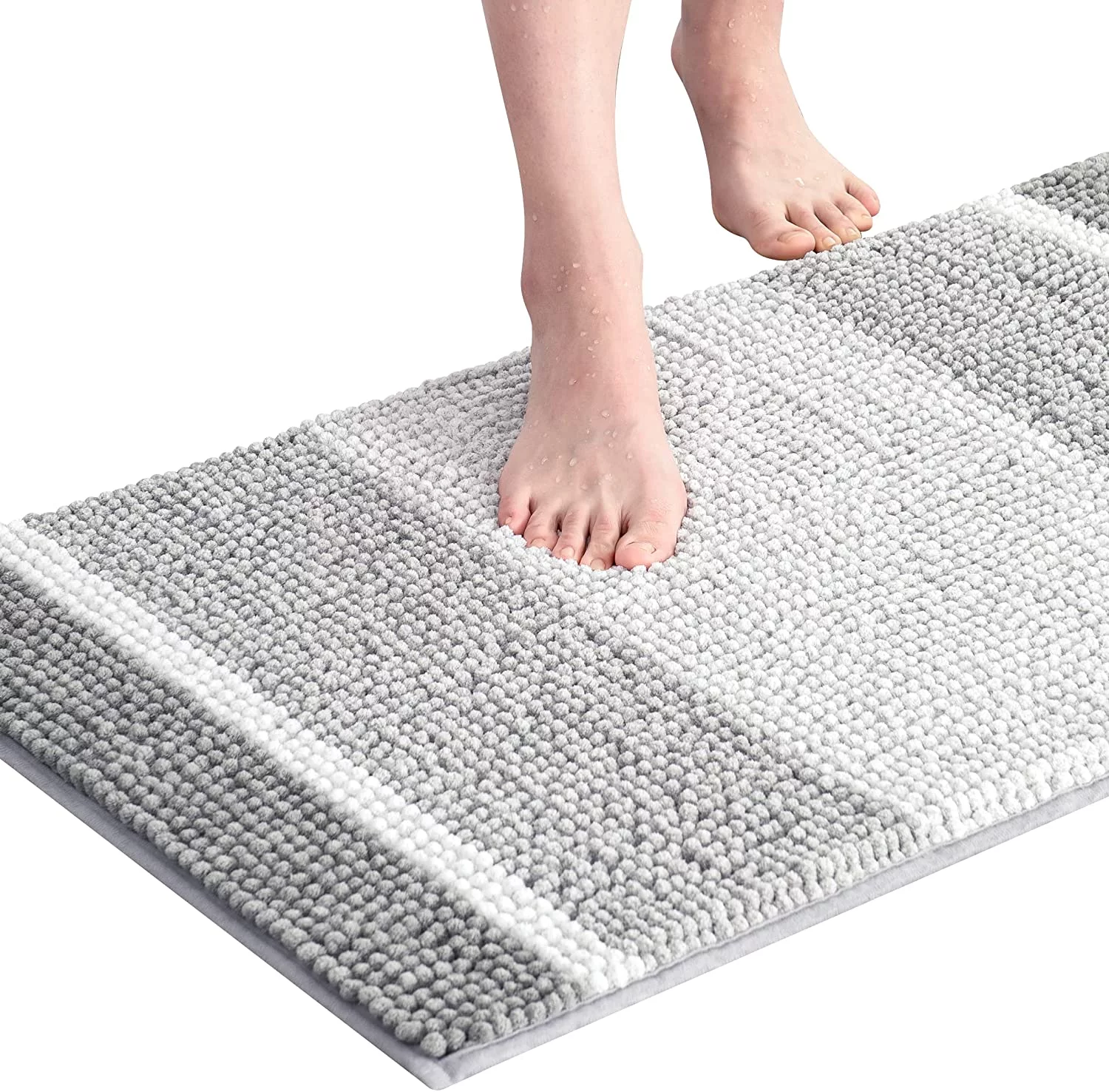 Subrtex Bathroom Rugs Chenille Plush Bath Mat Water Absorbent ,20