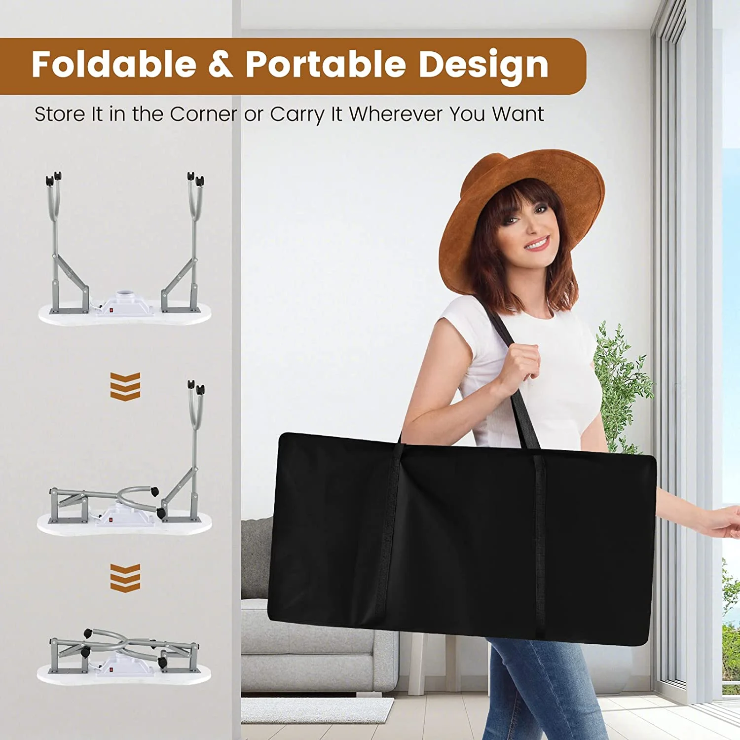 YiSHOP Nail Table for Nail Tech, Portable Manicure Table with Electric Dust Collector, USB-Plug LED Lamp, Wrist Rest, 4 Lockable Wheels, Foldable Nail Desk with Carry Bag (Black)