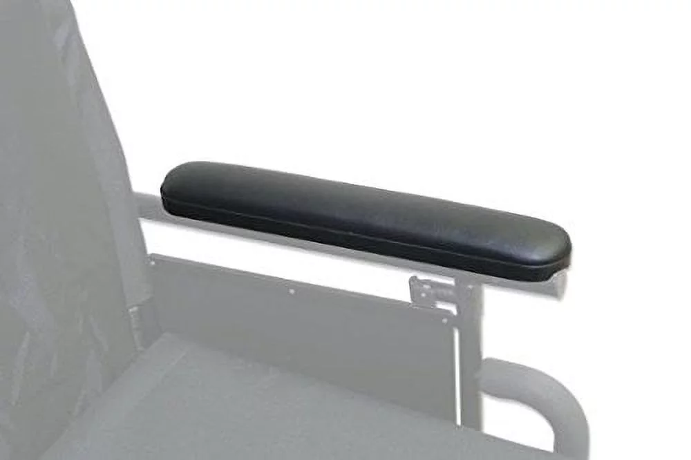 Healthline Padded Armrests For Wheelchair, Universal Arm Pads Replacement Black, 14’ Full Length (2)