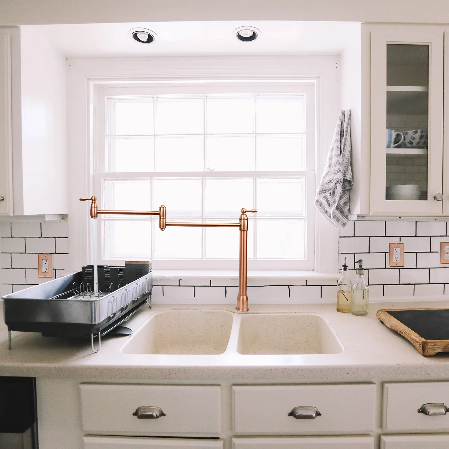 Copper Pot Filler Kitchen Faucet Deck-Mounted