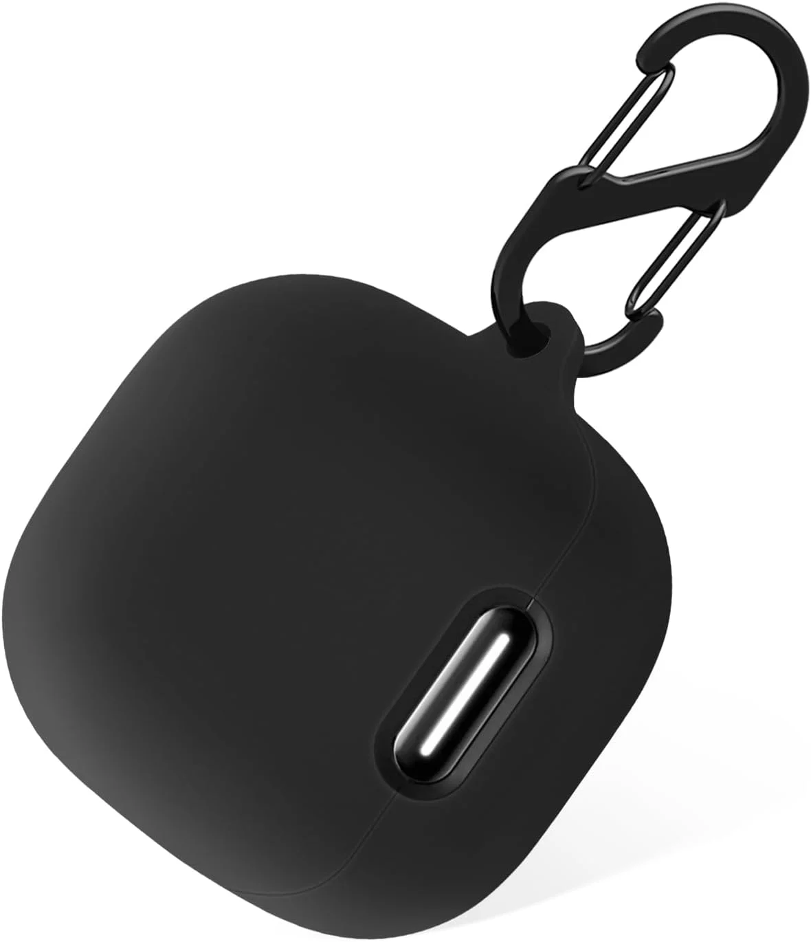 Geiomoo Silicone Case for Anker Soundcore Liberty 4 NC, Protective Cover with Carabiner (Black)