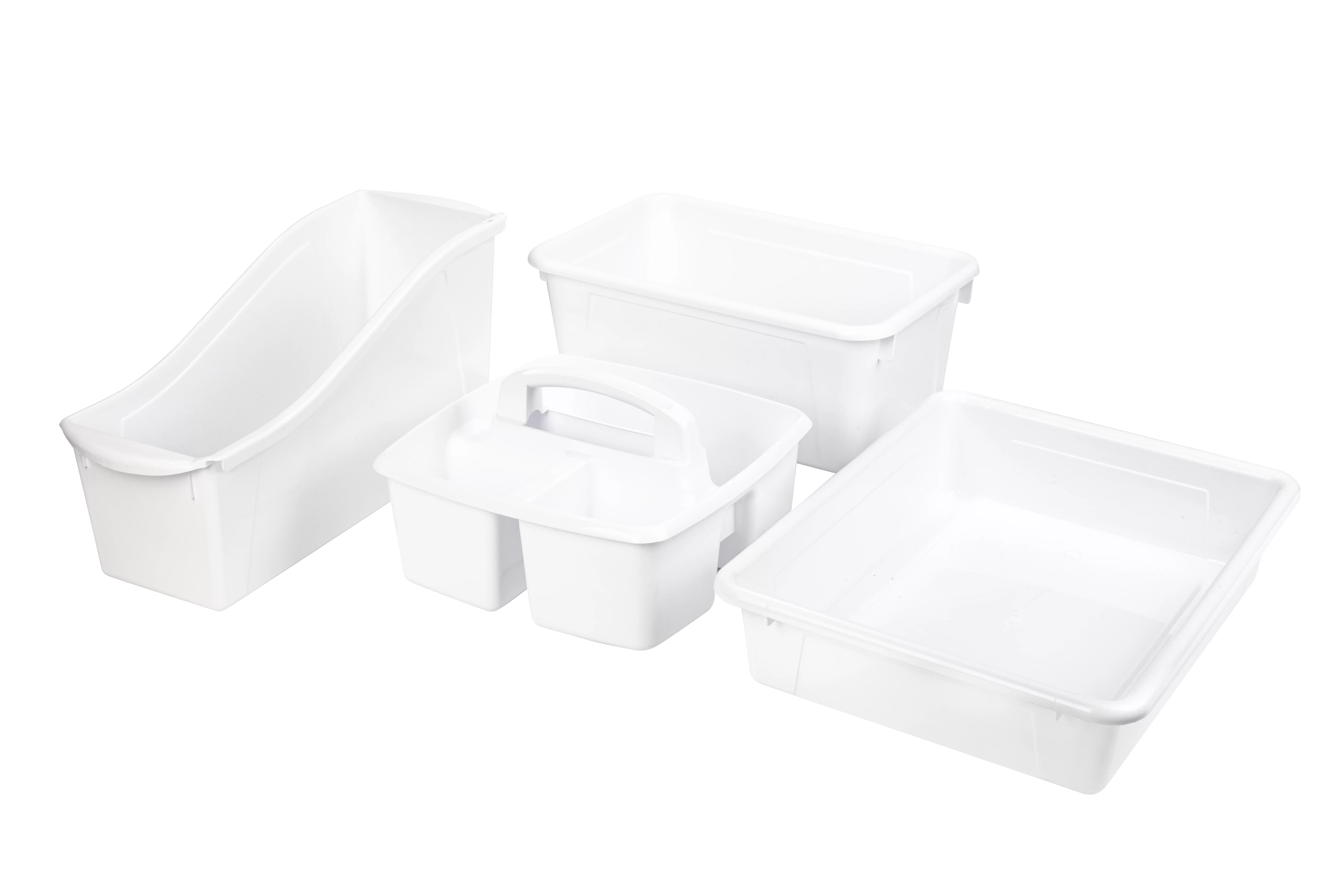 Pen+Gear Plastic Small Cubby Bin, Craft and Hobby Storage, Arctic White, 5-Pack