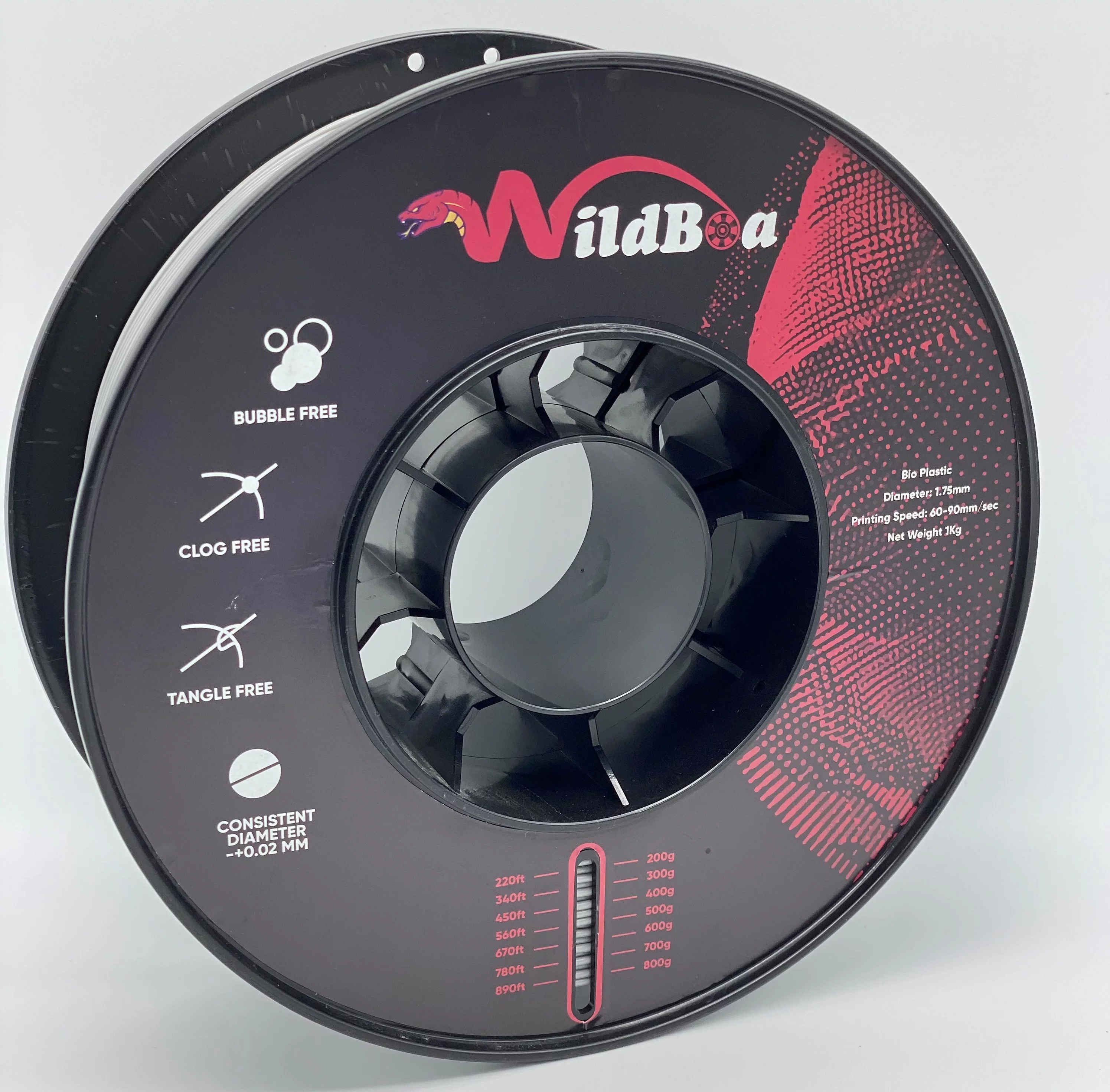 WildBoa Premium PLA+ for 3D Printers/Pens 1 kg, Gray