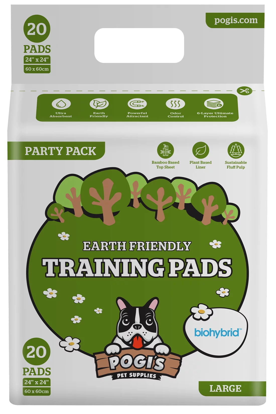 Pogi's Training Pads (20-Count) - Earth-Friendly, Large, Super-Absorbent, Pupp..