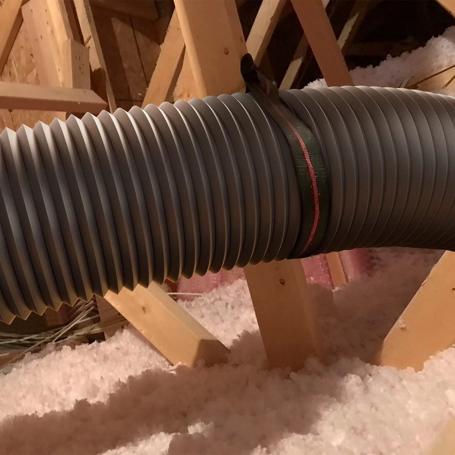 iPower Flexible 12 Inch 8 Feet Aluminum Ducting 4 Layer Protection Dryer Vent Hose for HVAC Heating Cooling Ventilation and Exhaust,Black