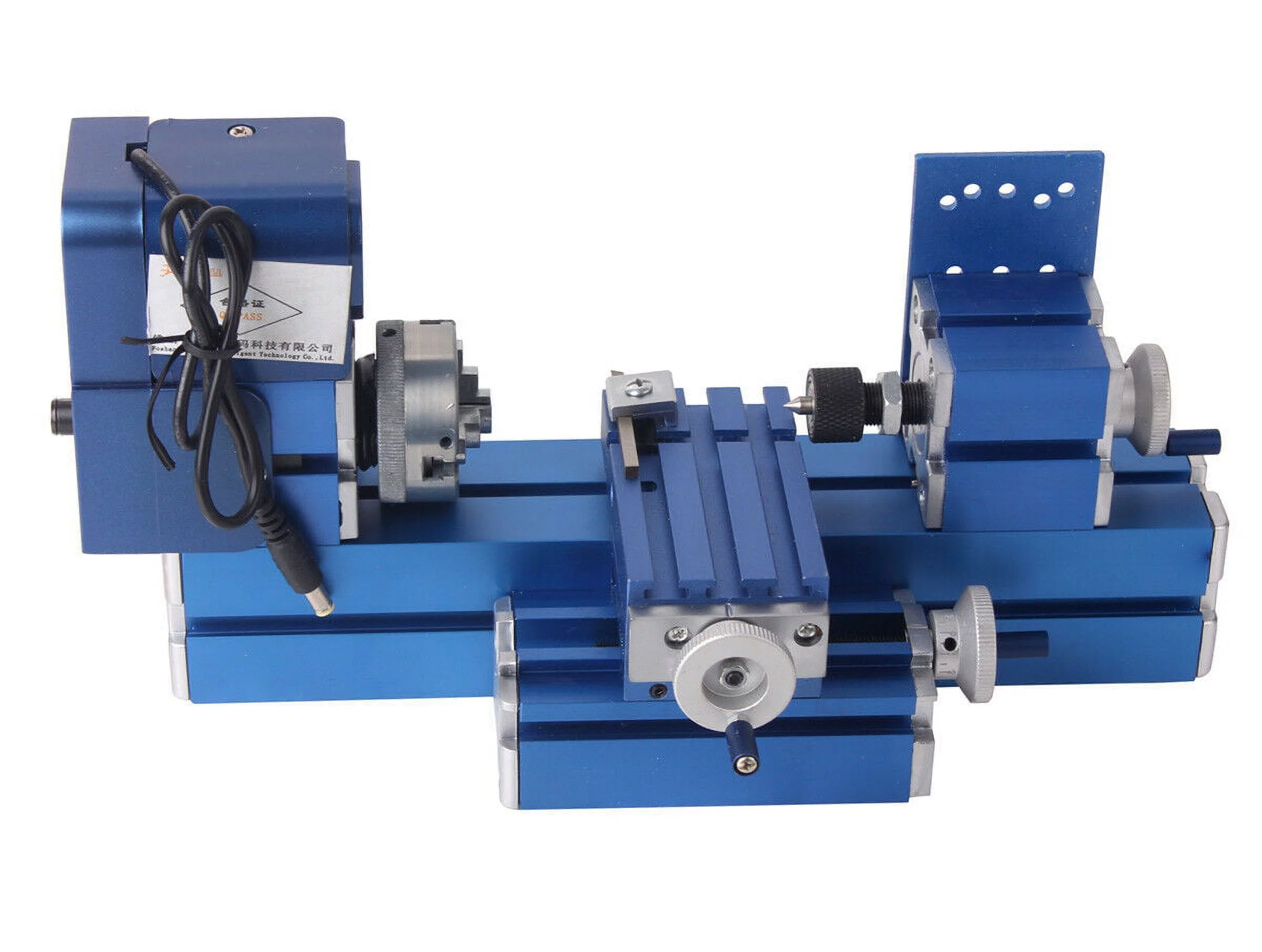 24W Mini Metal Lathe Machine DIY Tool Benchtop Wood Lathe Woodworking Lathe Tool Kit Rotary Tool
