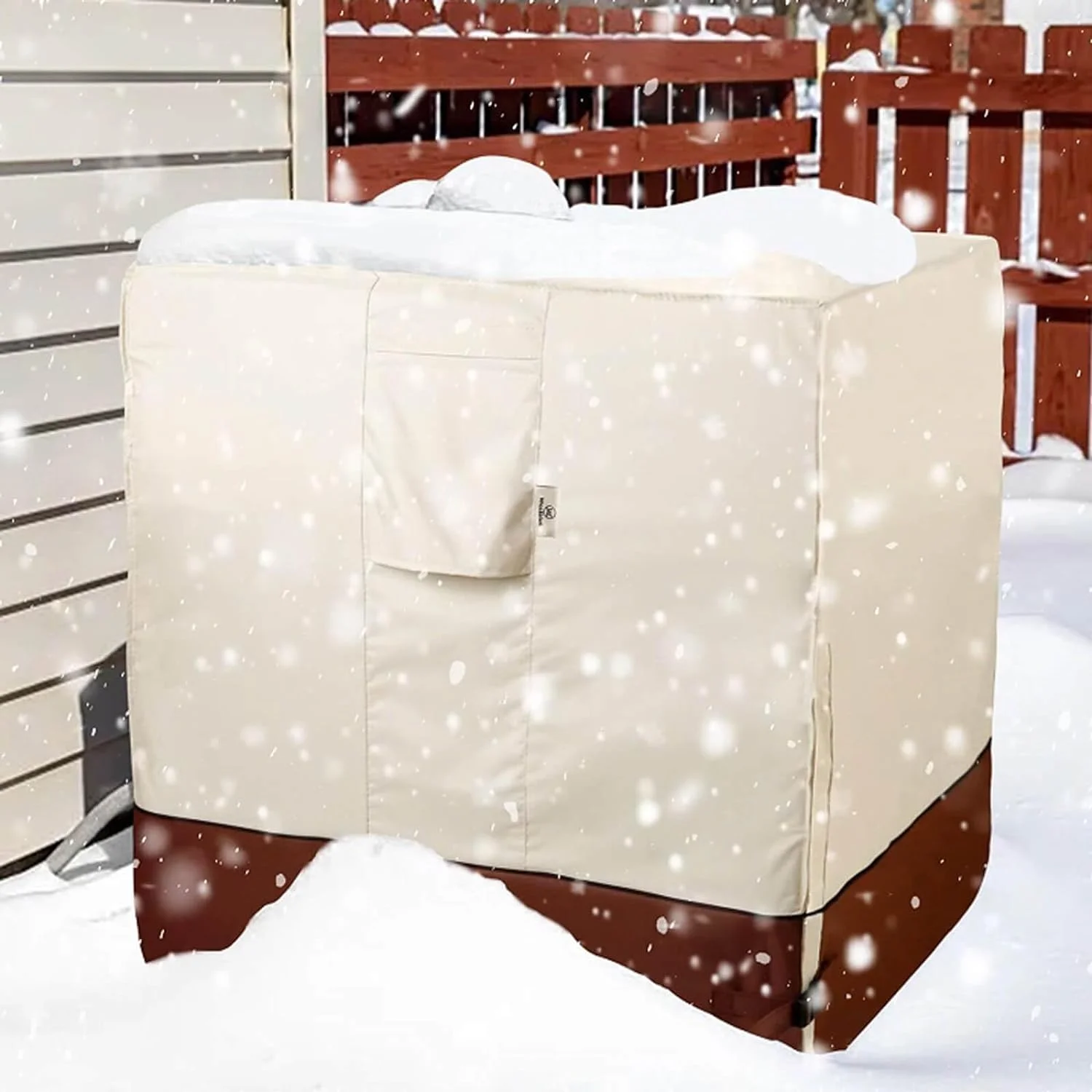 Air Conditioner Cover for Outside Units-Durable 600D AC Cover for Outside Unit Waterproof & Resistant AC Unit Covers Outdoor Central Square Fits up to 38 x 38 x 40 inches
