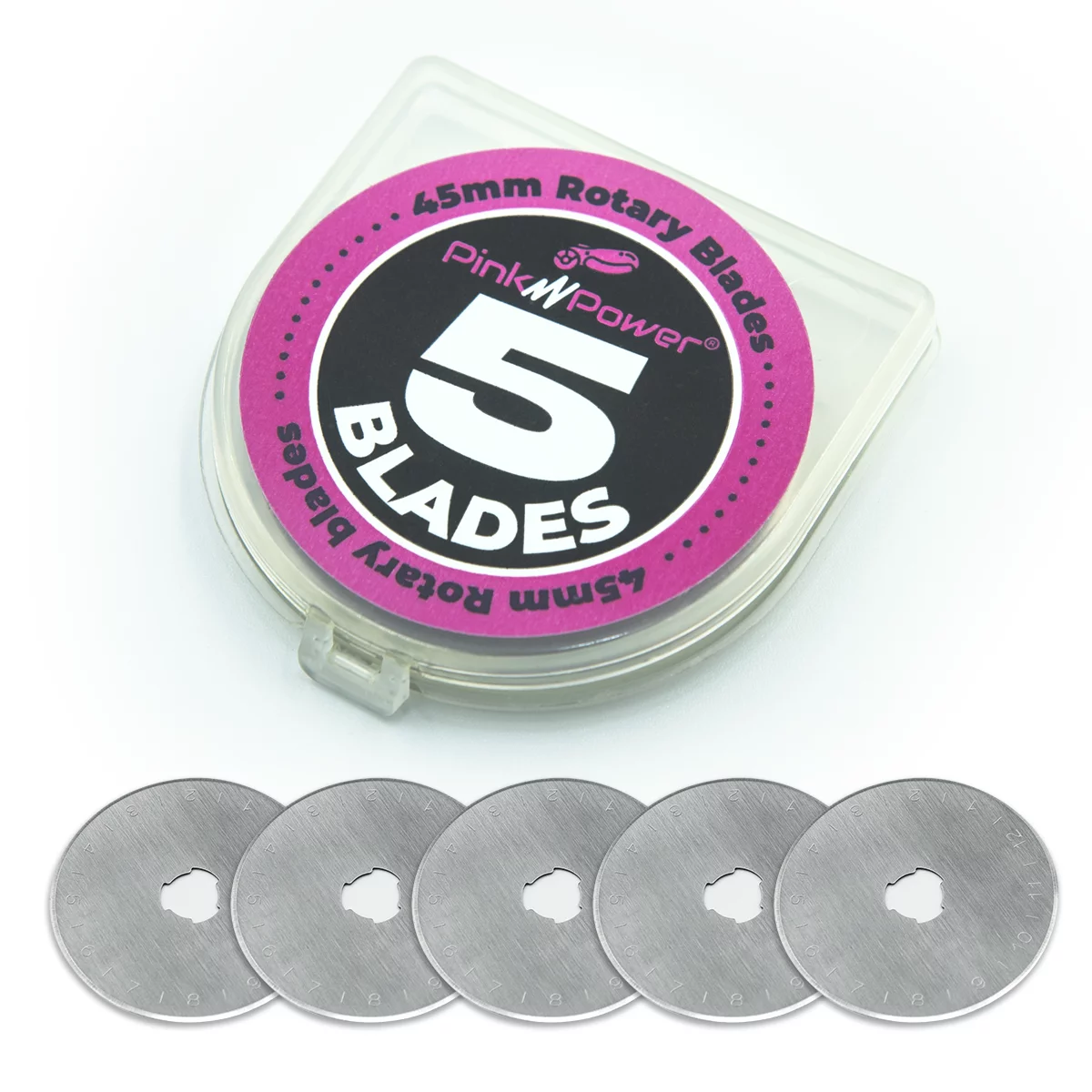 Pink Power 5 Pack 45mm Rotary Cutter Blades for PP212 Fabric Rotary Cutter Tool