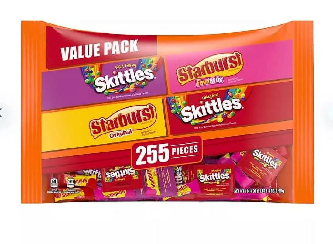 Starburst & Skittles Chewy Candy Assorted Bulk Variety Pack (255 ct., 6.5lbs)