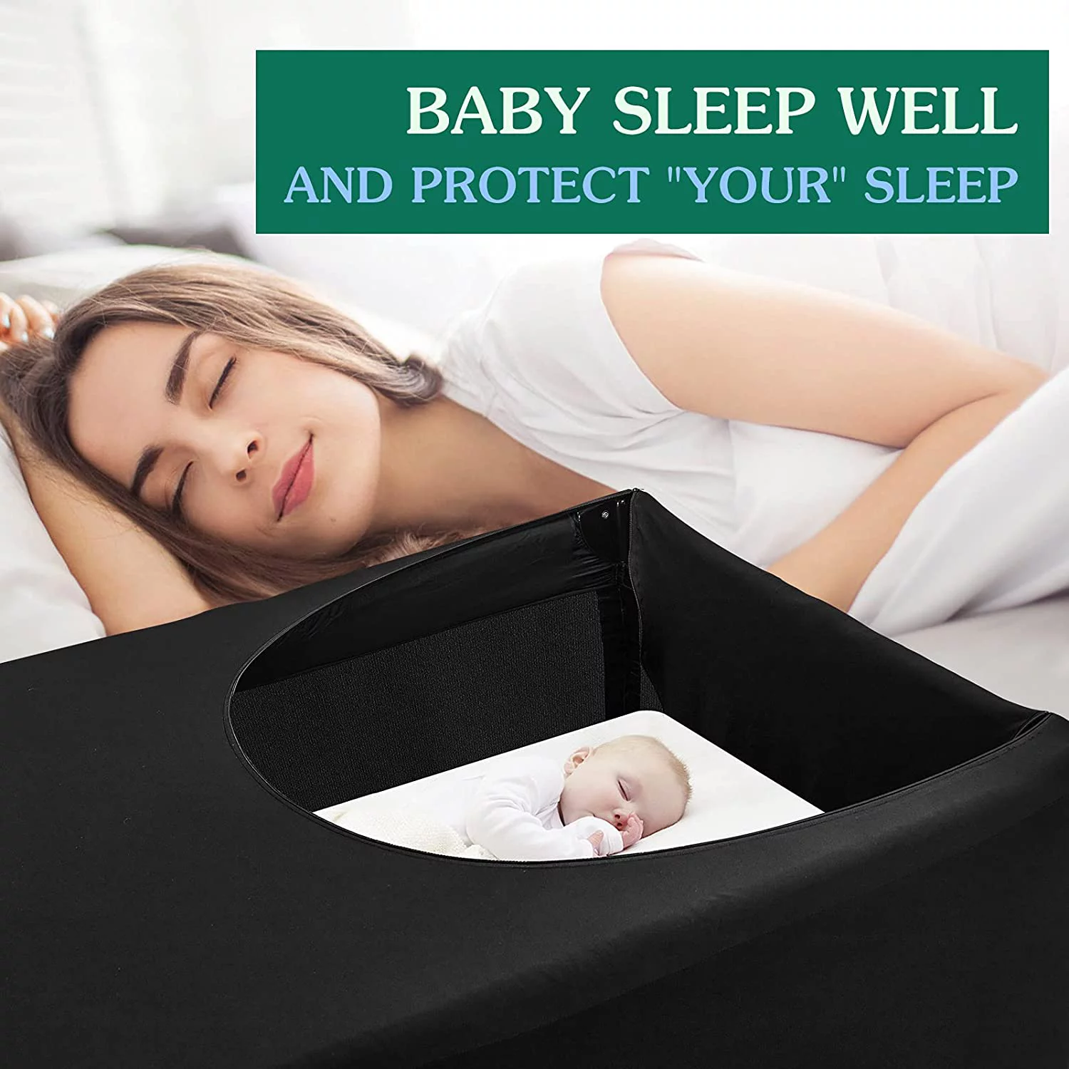 Pack N Play Blackout Cover Baby Travel Crib Canopy Block 95% Light Slumber Tent Sleep Pod