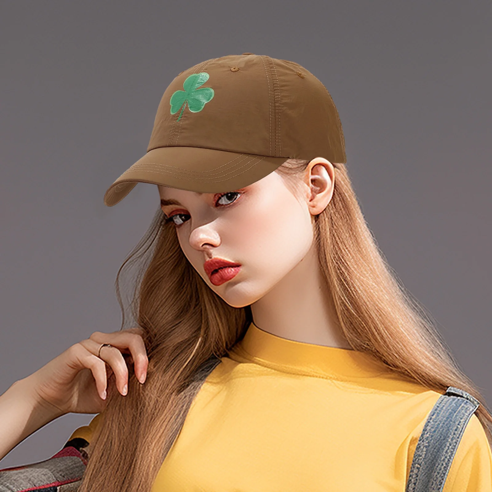 Multi Layer Gaiter Three Leaves Pattern Baseball Cap Tongue Outdoor Sun Hat