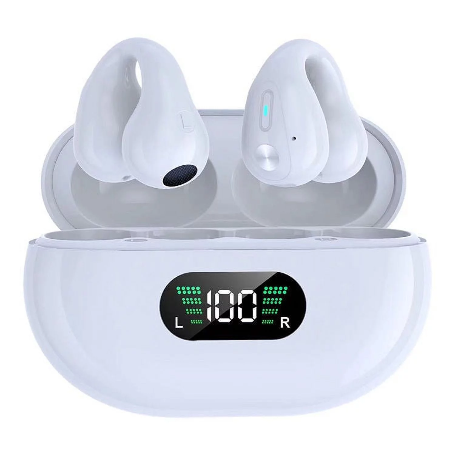 JLLOM Bluetooth 5.3 Wireless Earbuds Headsets Earphones Bone Conduction Headphones(White)