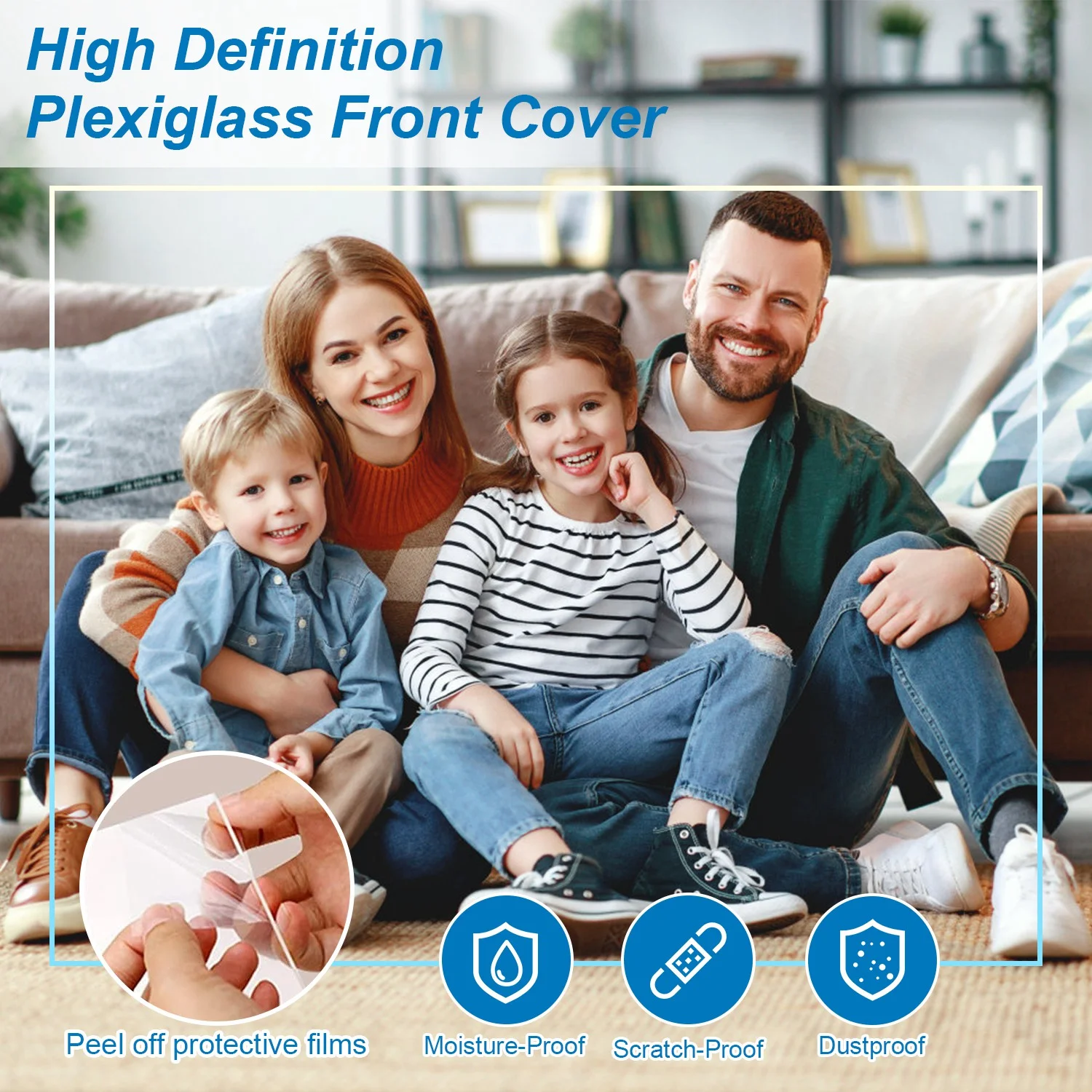 2Pcs Picture Frame iMounTEK 20.8x10.8 Collage Black Gallery Photos Frame Display Three 5x7 Photos Horizontal or Vertical PVC Picture Frame with Plexiglass Glass and Hanging Hardware