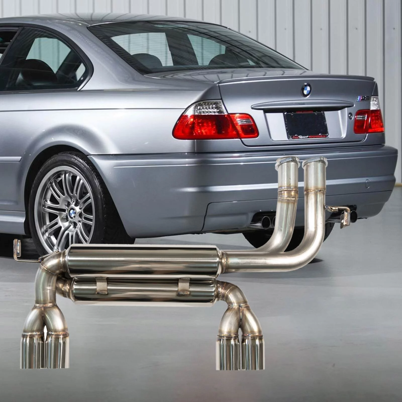HZ Axleback Exhaust For BMW E46 M3 01-06 3.2L Stainless Steel exit 3