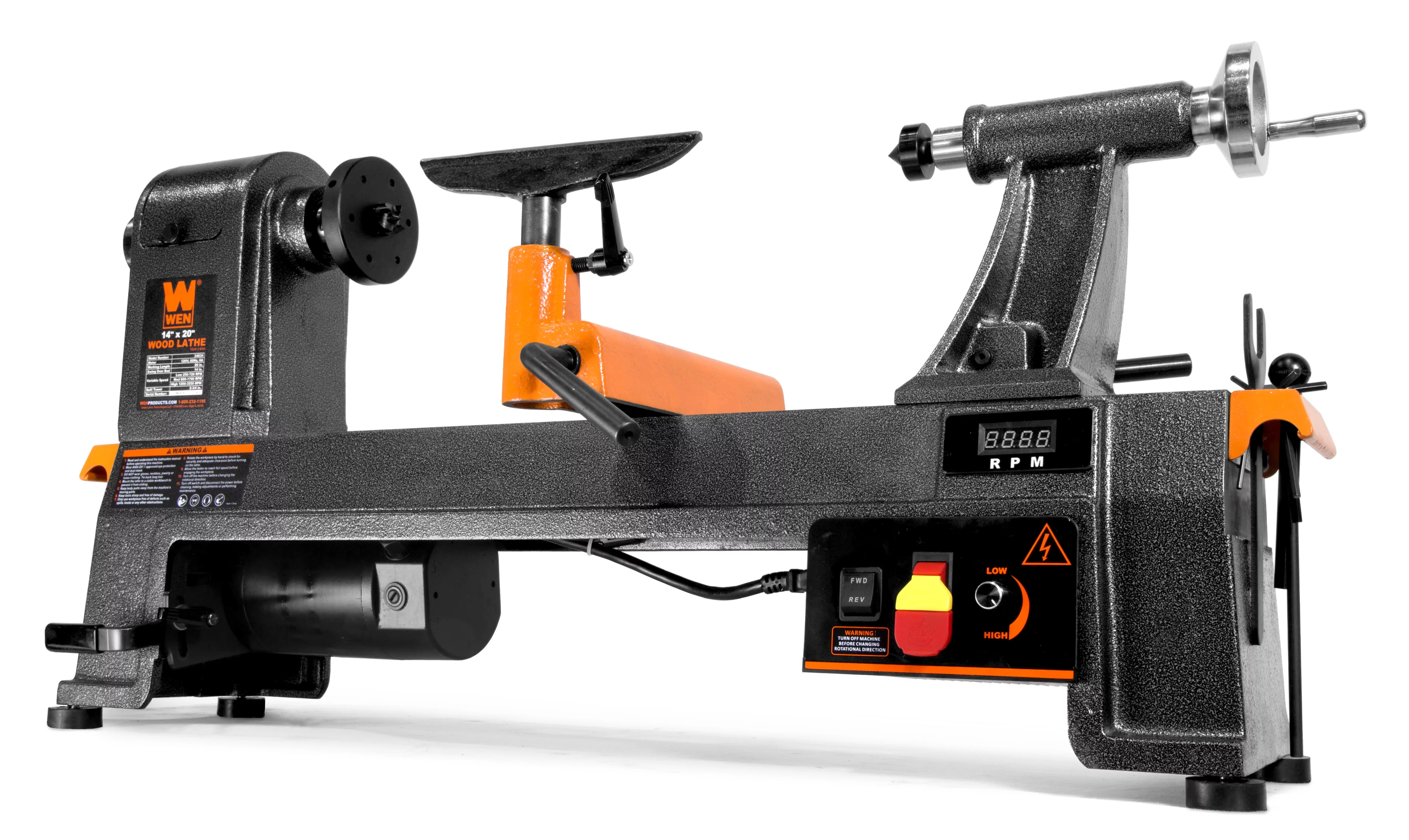 WEN 6-Amp 14-Inch by 20-Inch Variable Speed Benchtop Wood Lathe