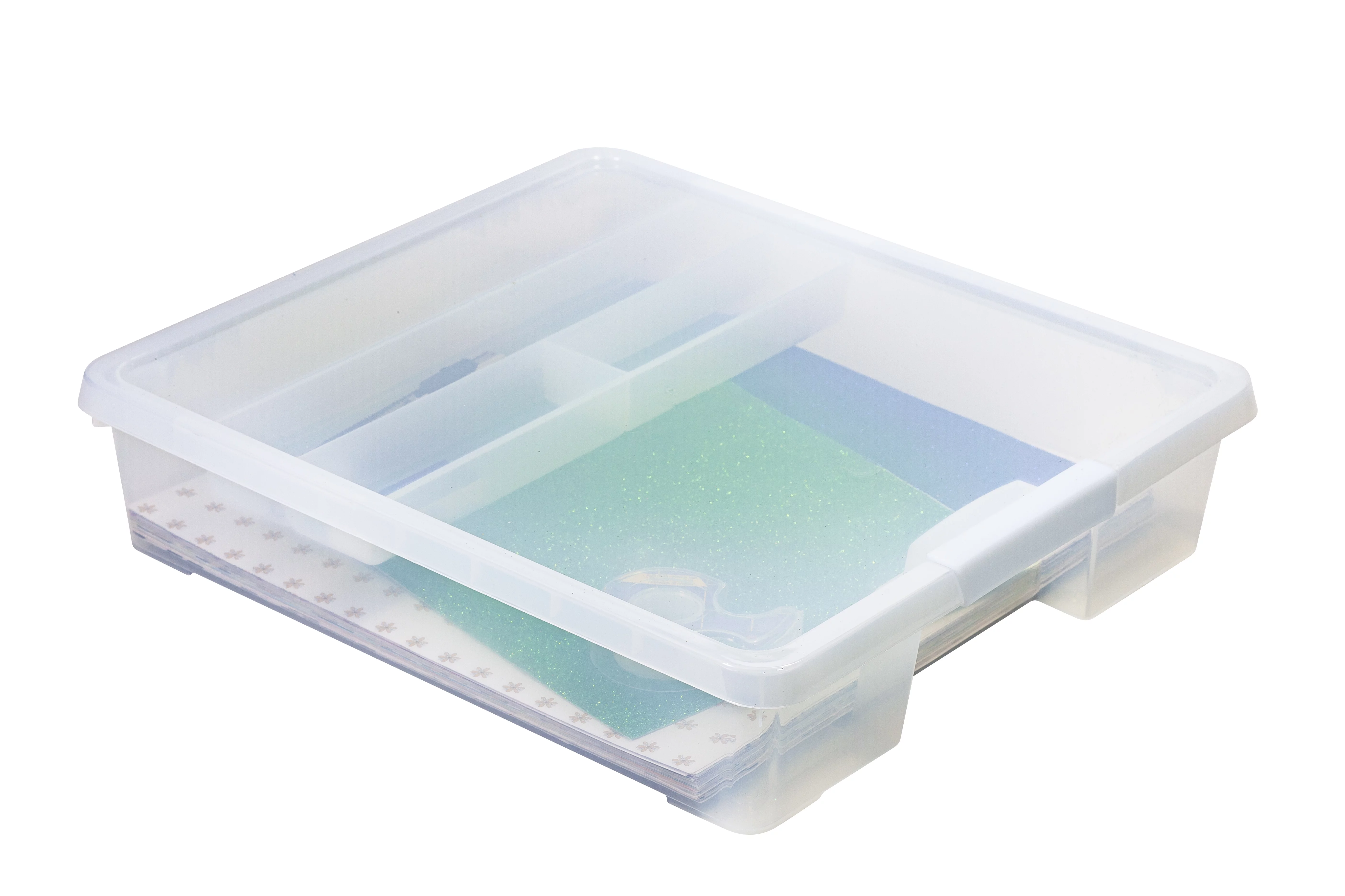 Pen+Gear Plastic File and Document Case with Supply Tray, Tint Clear, 5-Pack