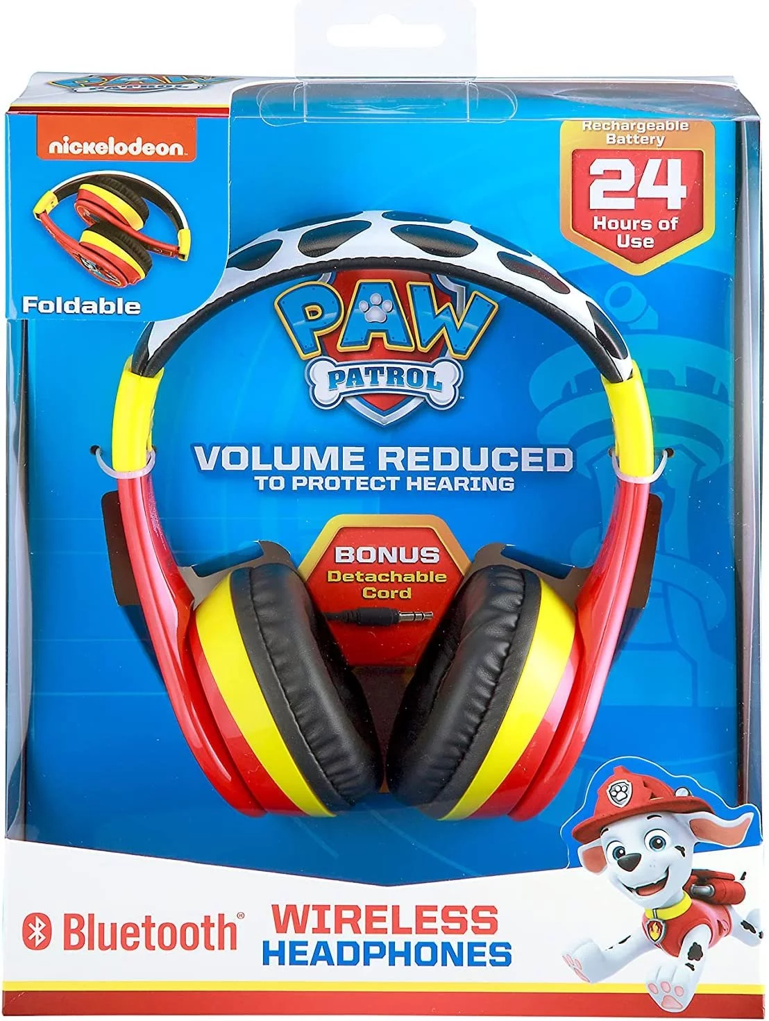 Paw Patrol Marshall Bluetooth Headphones for Kids with Microphone
