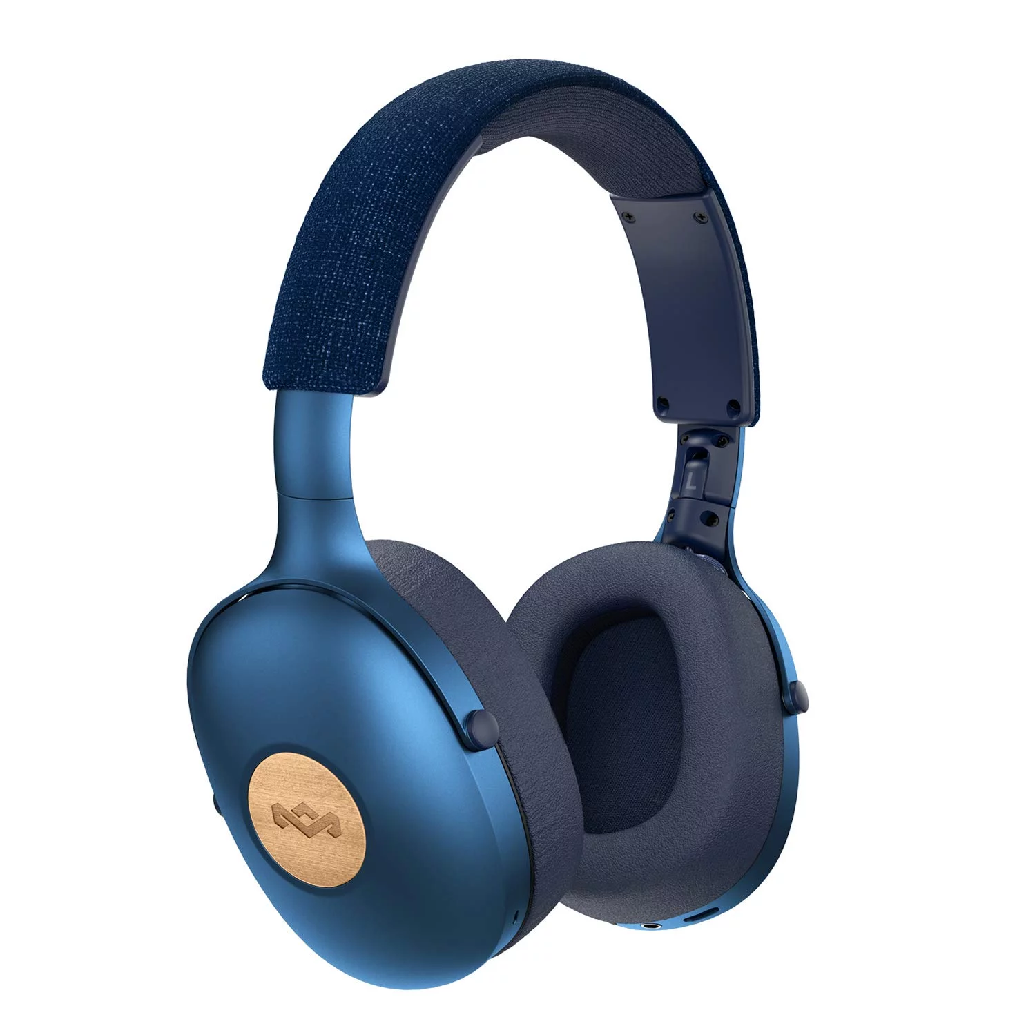 House of Marley Positive Vibration XL - Headphones with mic - full size - Bluetooth - wireless - blue