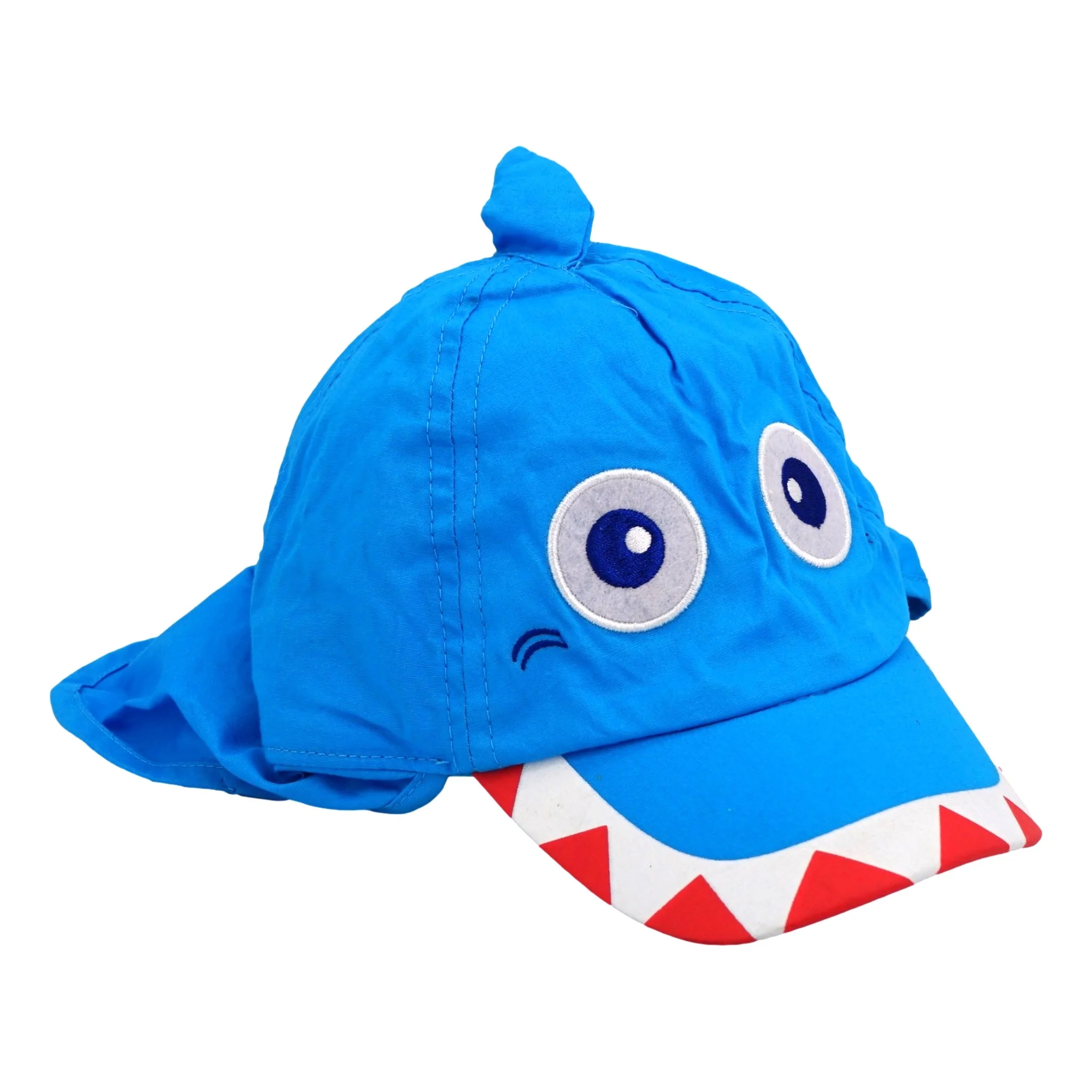 Toddler Sun Protection Hat (Shark) Summer Beach Cap With Neck Flap UPF 50+ UV Ray Sun