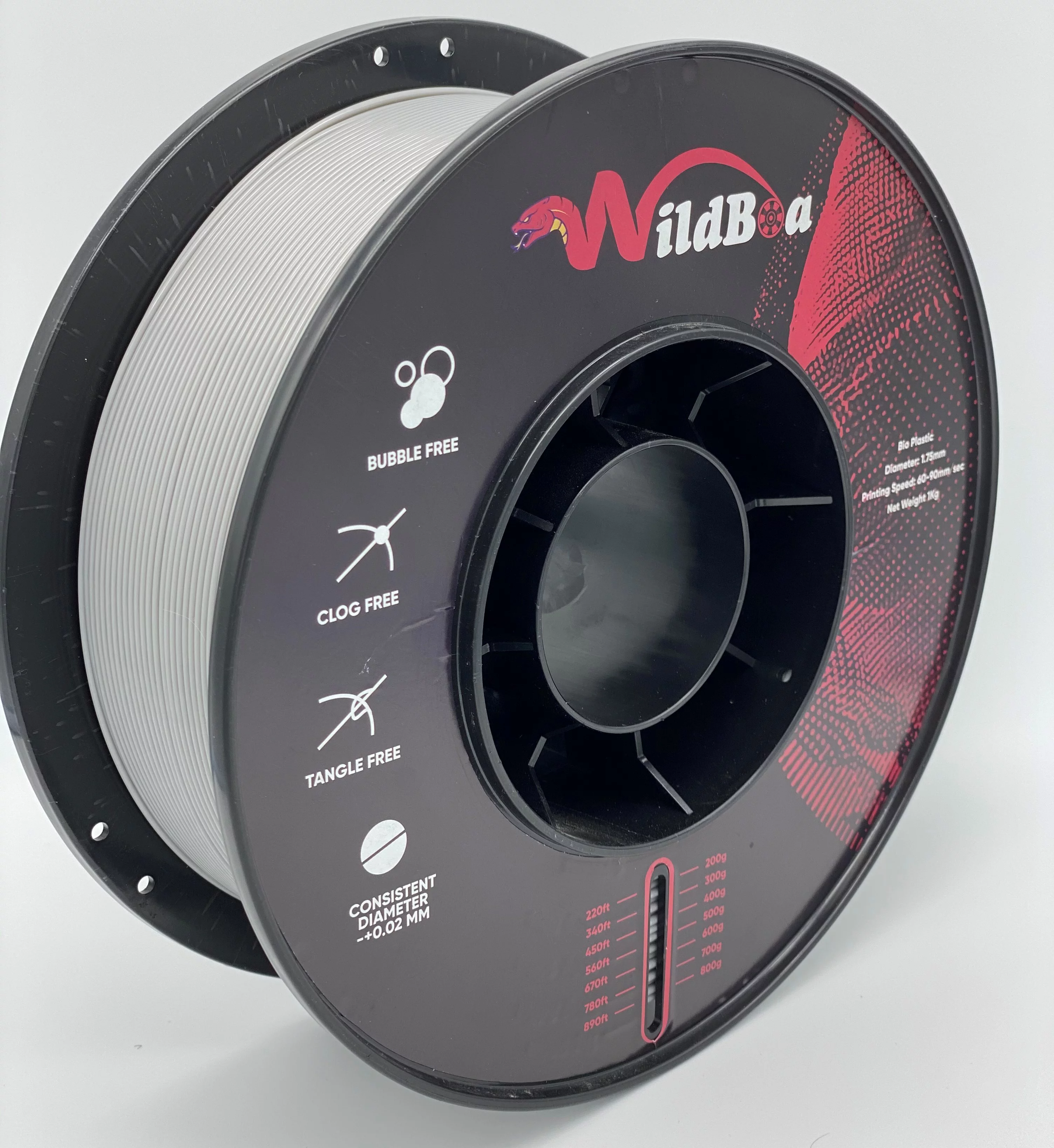 WildBoa Premium PLA+ for 3D Printers/Pens 1 kg, Gray