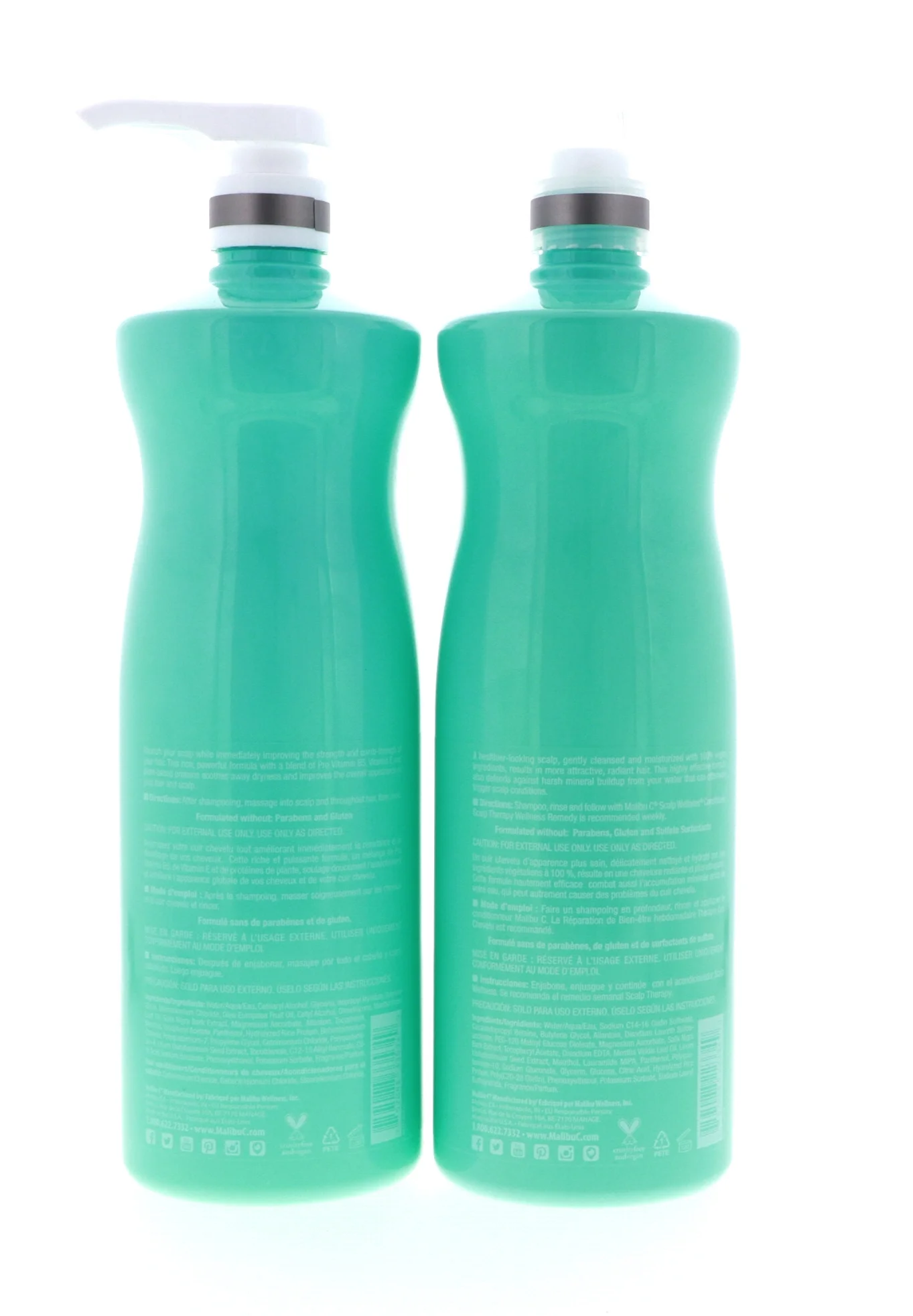 MALIBU C Scalp Wellness Shampoo and Conditioner Combo, 1 Liter each/33.8 oz
