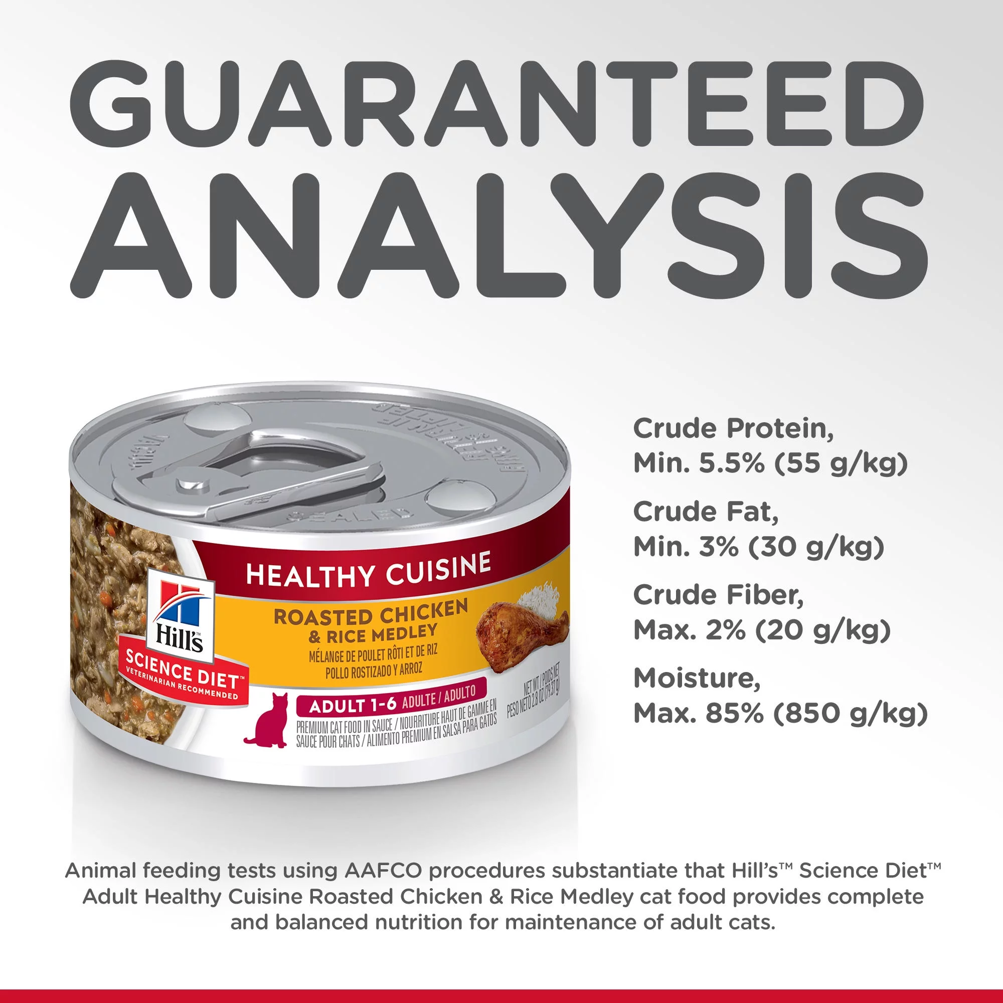 Hill's Science Diet Adult Healthy Cuisine Canned Cat Food, Roasted Chicken & Rice Medley, 2.8 oz, 24 Pack wet cat food