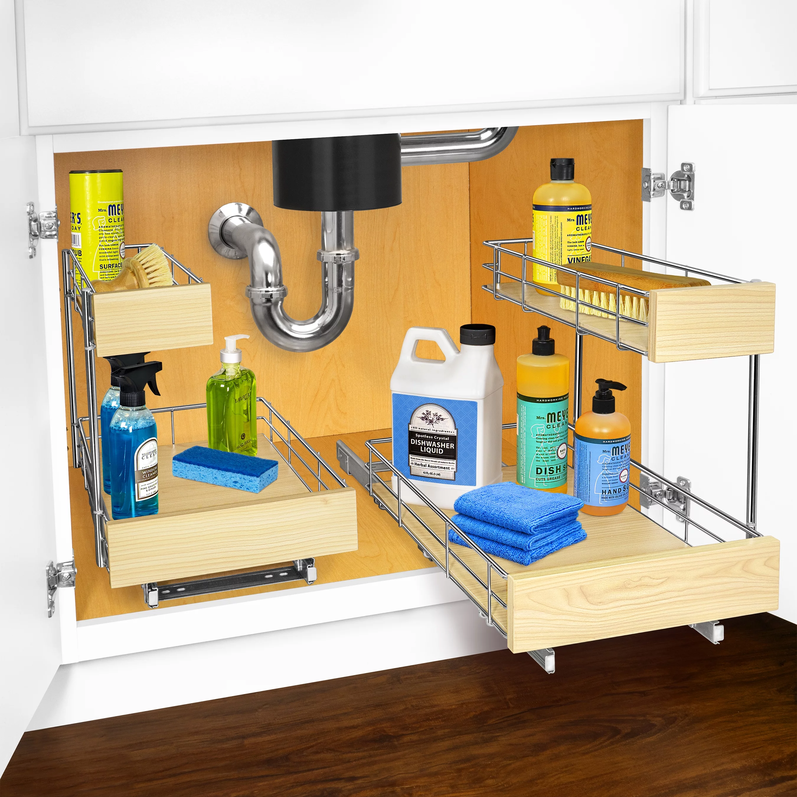 LYNK PROFESSIONAL® SELECT™ Slide Out Under Sink Cabinet Organizer - Lifetime Ltd Warranty- Slide Out Drawers for Kitchen Cabinets - Sliding Pantry Shelves - Roll Out Shelf for Pots, Pans 11.5