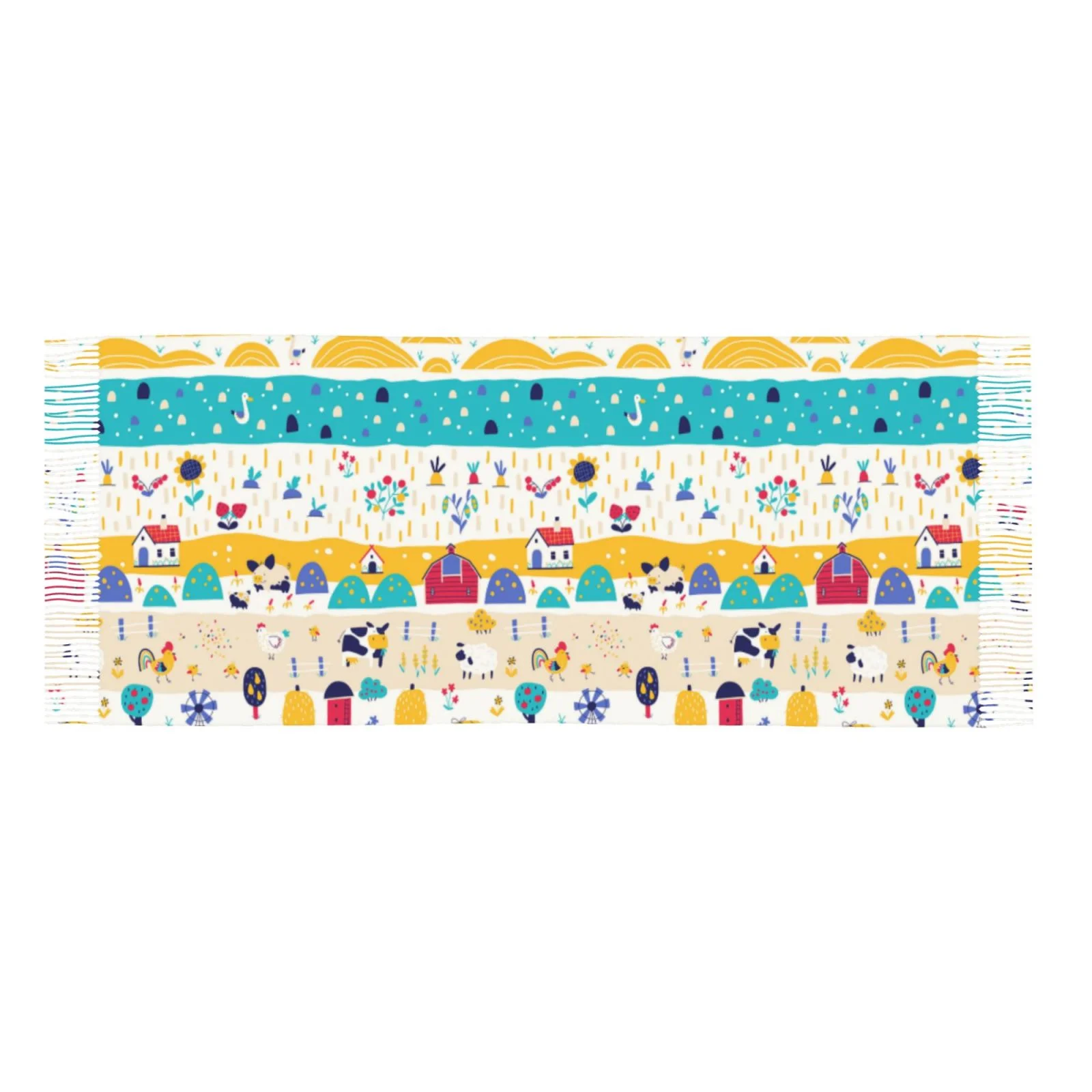 Ocsxa Scarf Shawl Wraps For Women Soft Cashmere Scarf Funny Farm Printed Large Blanket Scarf