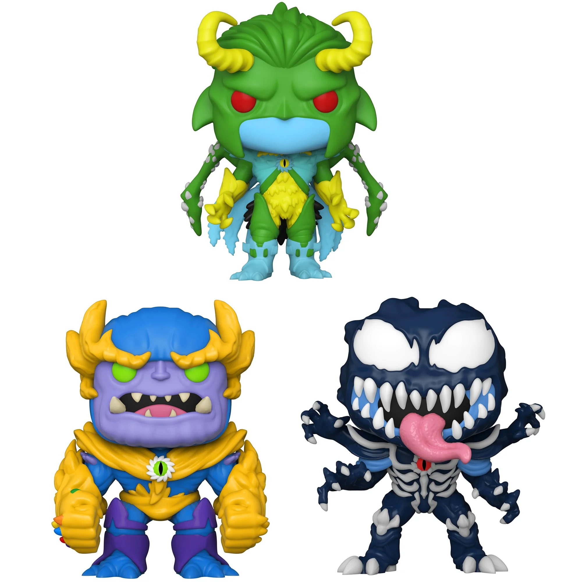 Funko Pop! Marvel: Mech Strike Monster Hunters Collectors Set - 3 Figure Set: Loki, Thanos, Venom