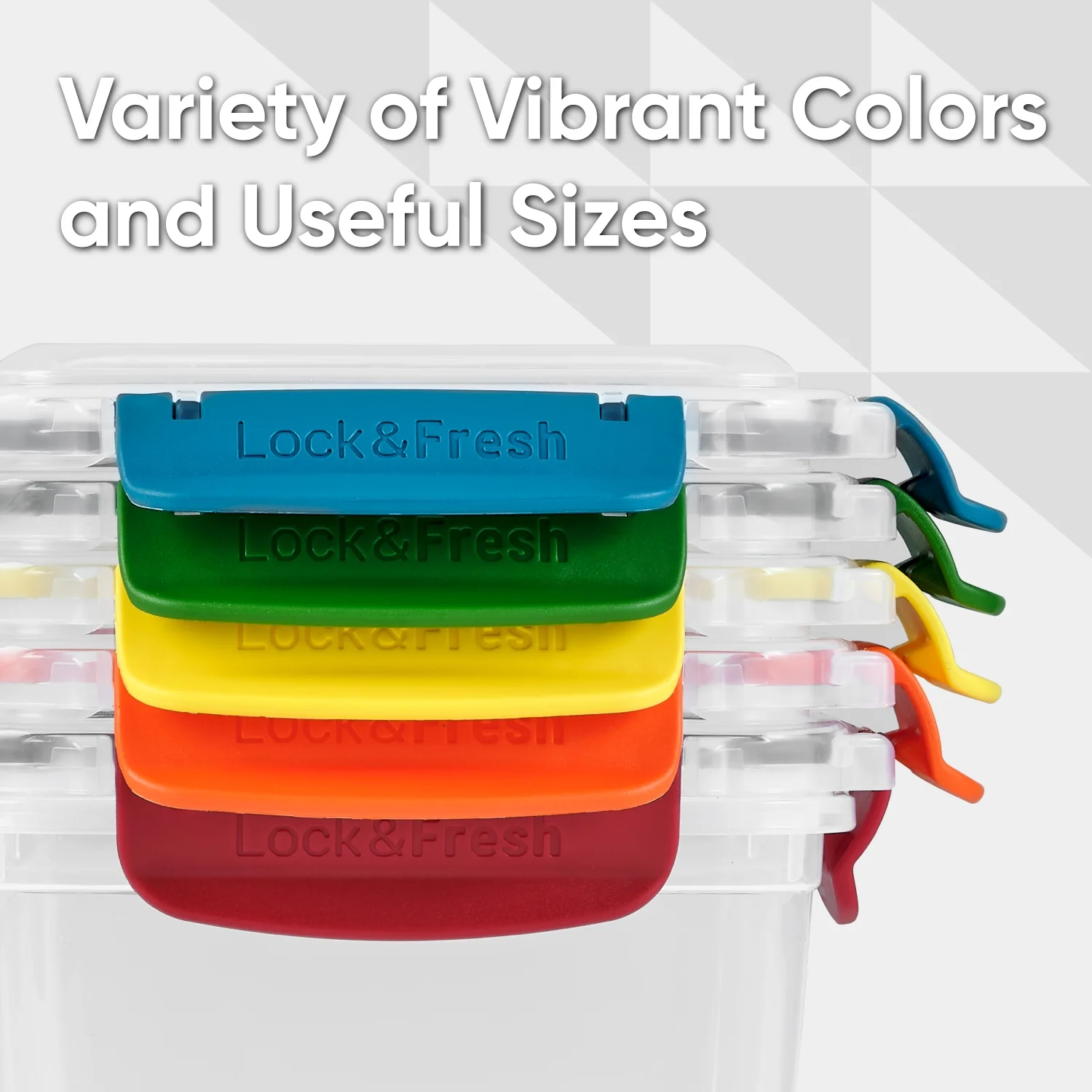 Superio Lock and Fresh Airtight Food Storage Containers with Lids for Kitchen Pantry Organization and Storage, Lunch, and Meal Prep Plastic Containers, 80 oz. Rectangular Sealed Container, Red