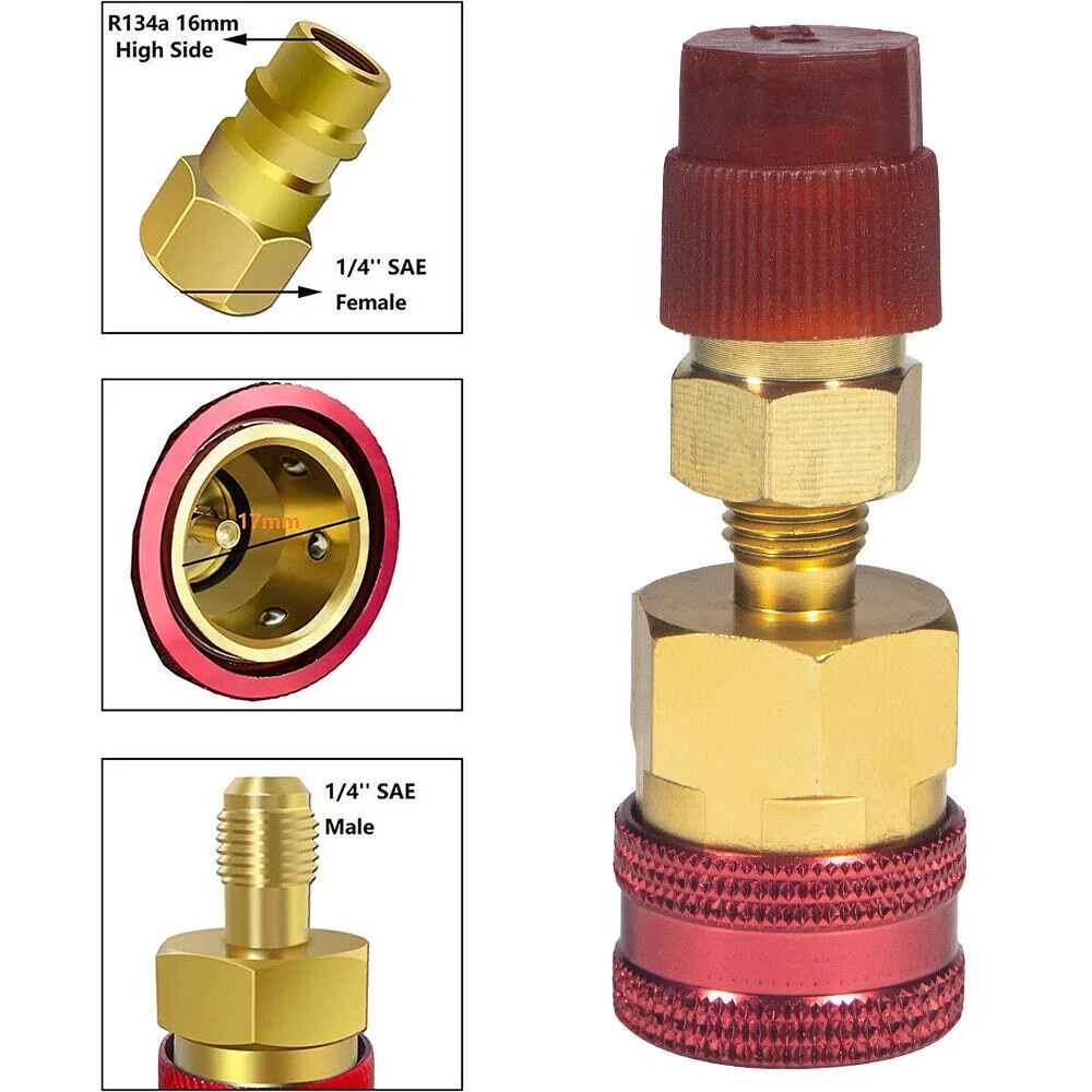 2-Pack Quick Coupler Adapters for R1234YF to R134A Conversion, High & Low Side Connectors