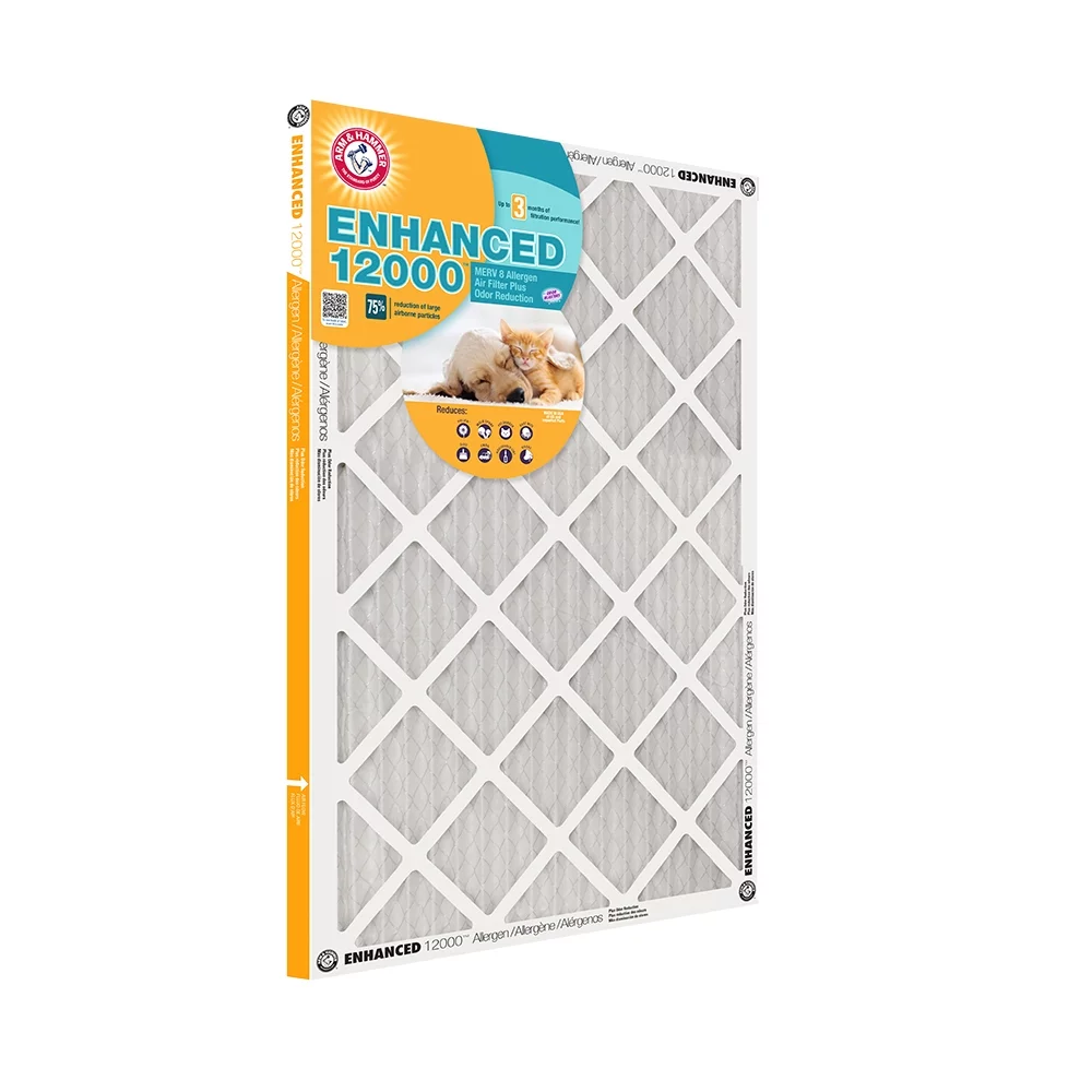 12x20x1 (11.75 x 19.75) ARM & HAMMER™ Enhanced Allergen 12000™ MERV 8 Air Filters