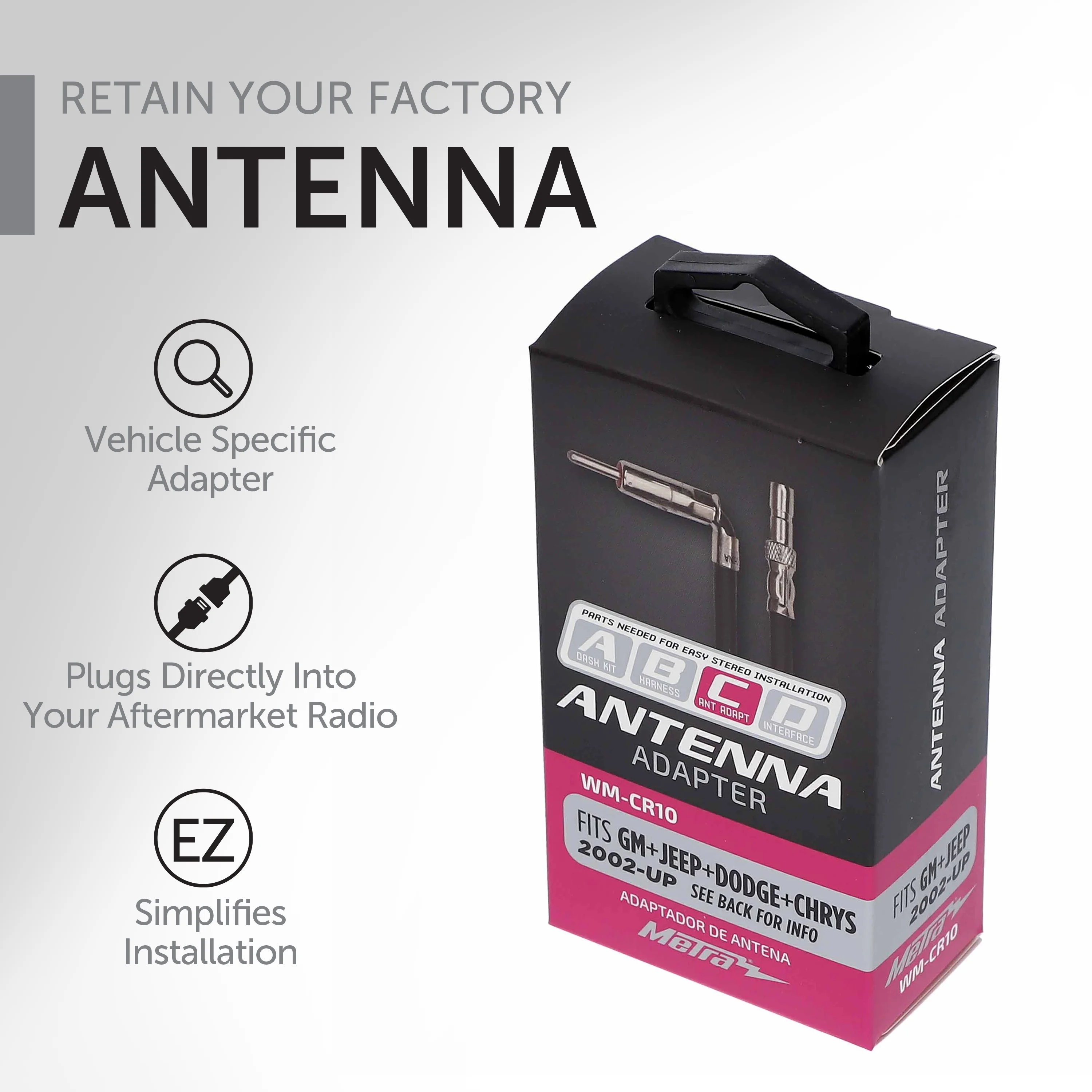 Metra WM-CR10 Radio Antenna Adapter for Select Chrysler, Dodge, Ford, GM, Jeep Models 2002-up