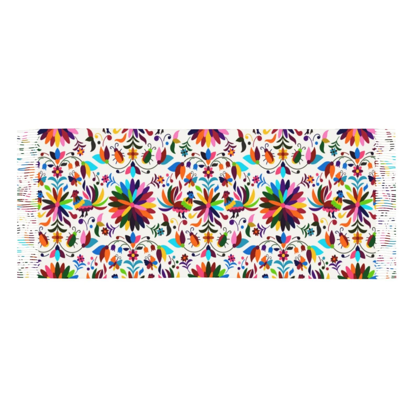 Ocsxa Scarf Shawl Wraps For Women Soft Cashmere Scarf Mexican Bright Style Printed Large Blanket Scarf