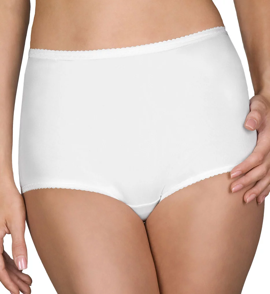 Women's Shadowline 17005 Spandex Classics Brief Panty (White L)