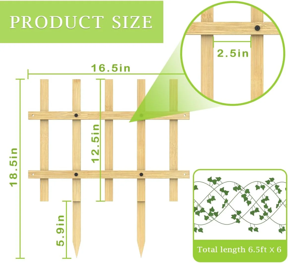 Bamboo Decorative Garden Fence, 18.5