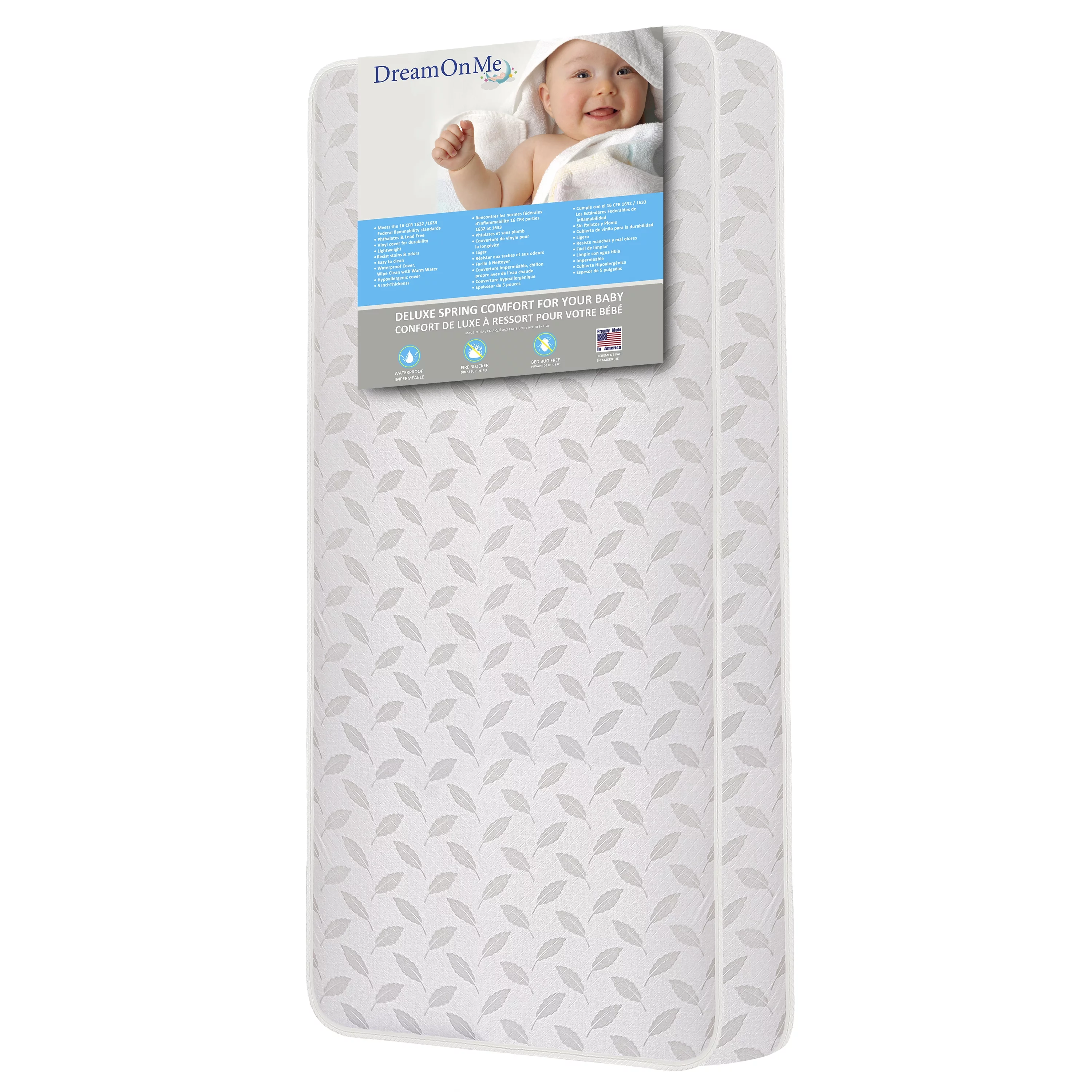Dream on Me 2-in-1 Breathable 132 Premium Coil Inner Spring Standard Crib & Toddler Mattress