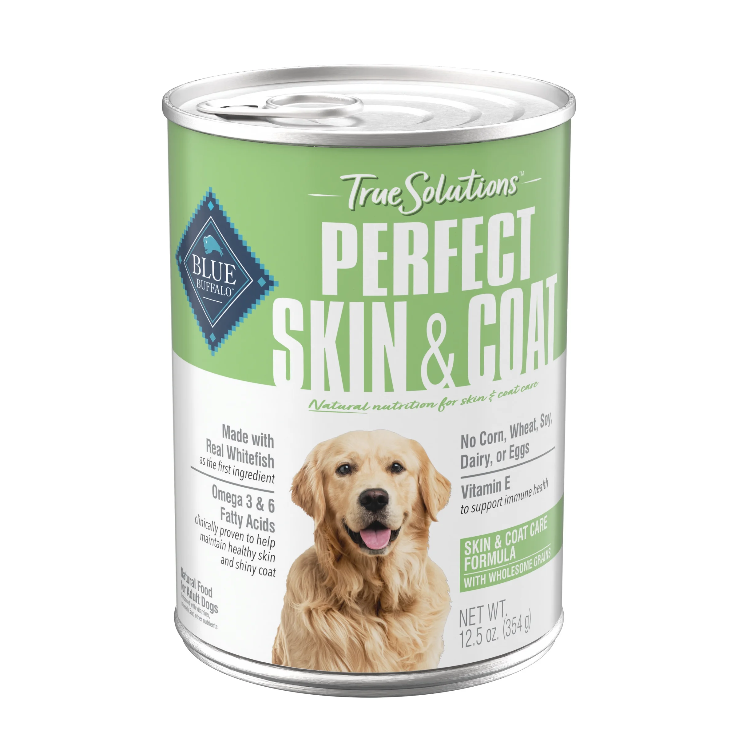 Blue Buffalo True Solutions Skin & Coat Care Wet Dog Food, Whitefish, 12.5 oz. Can